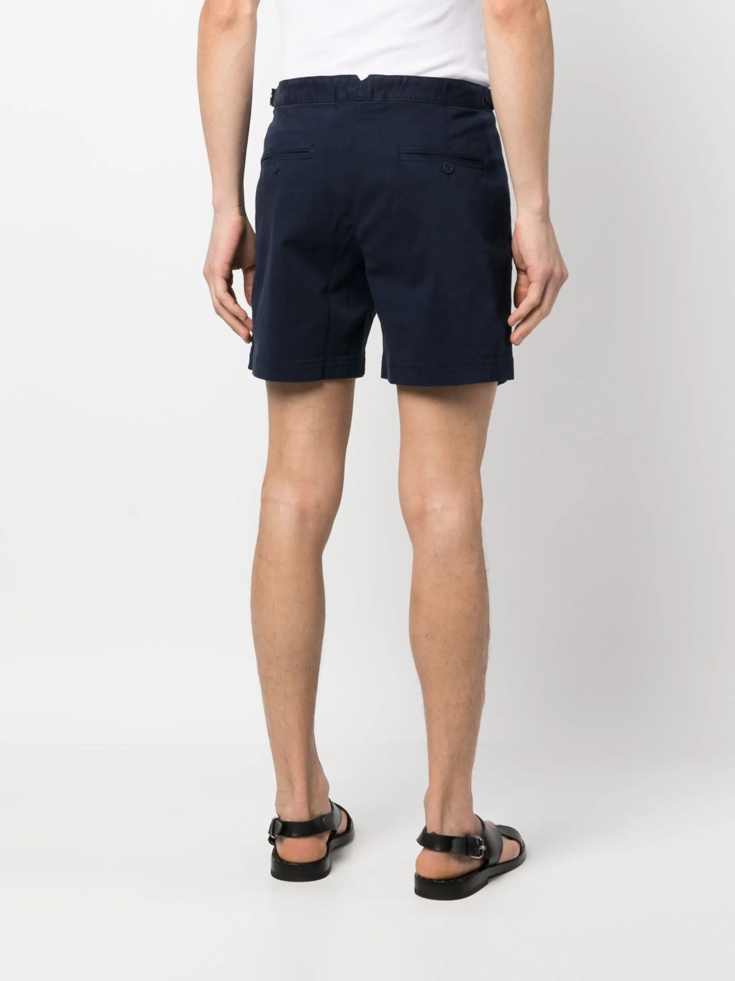 buckle-fastening cotton shorts