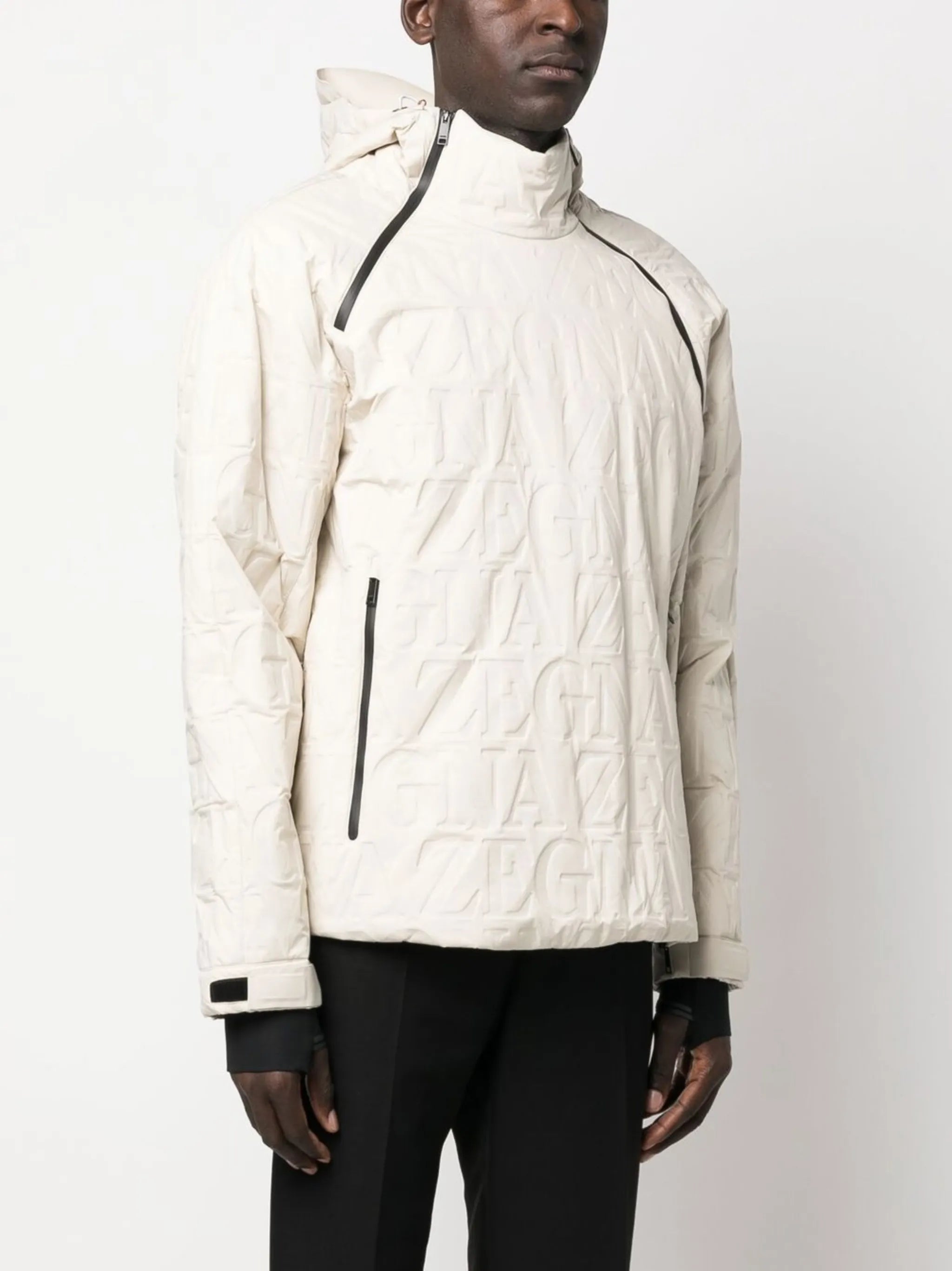 monogram hooded jacket