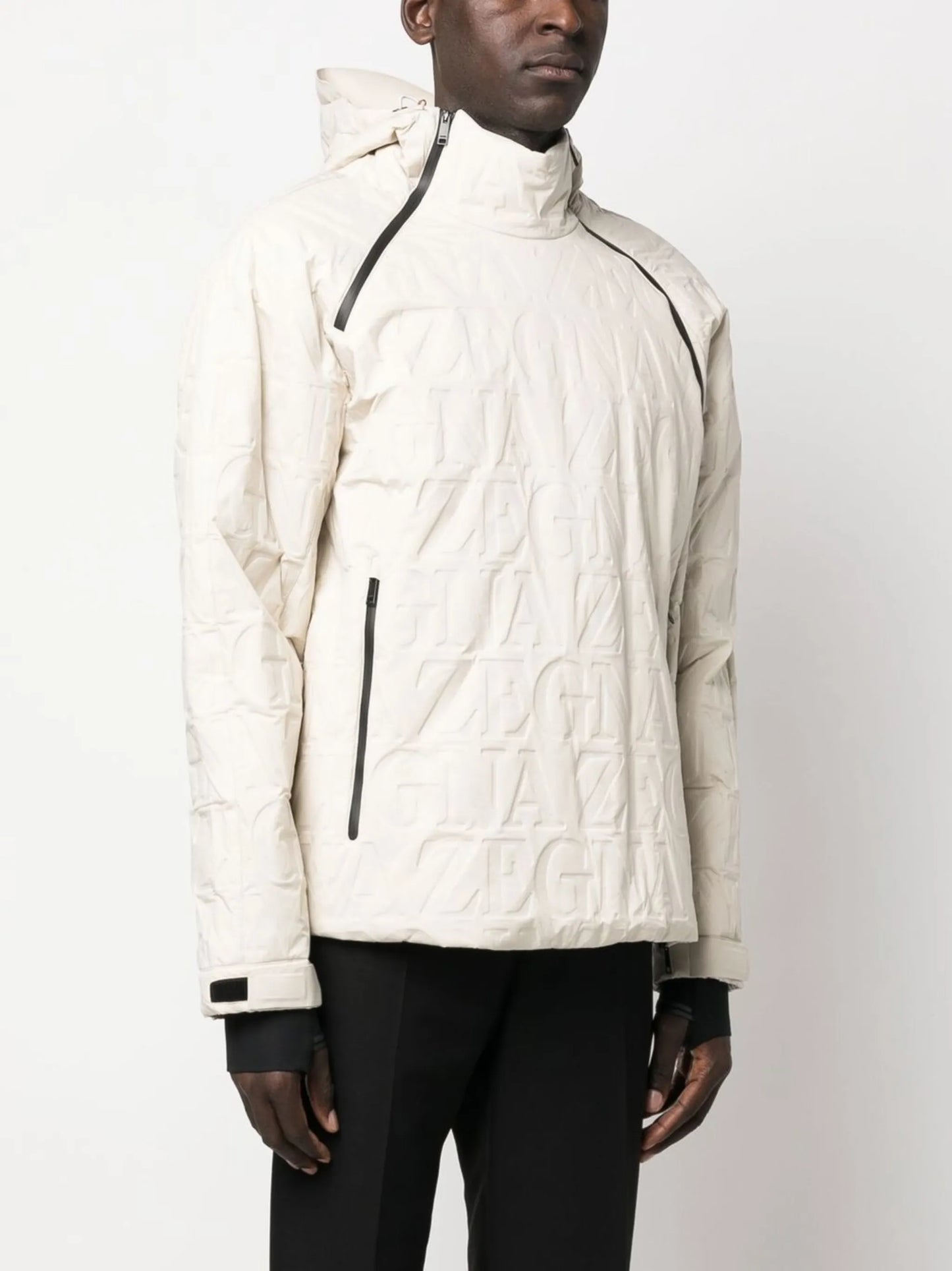 monogram hooded jacket