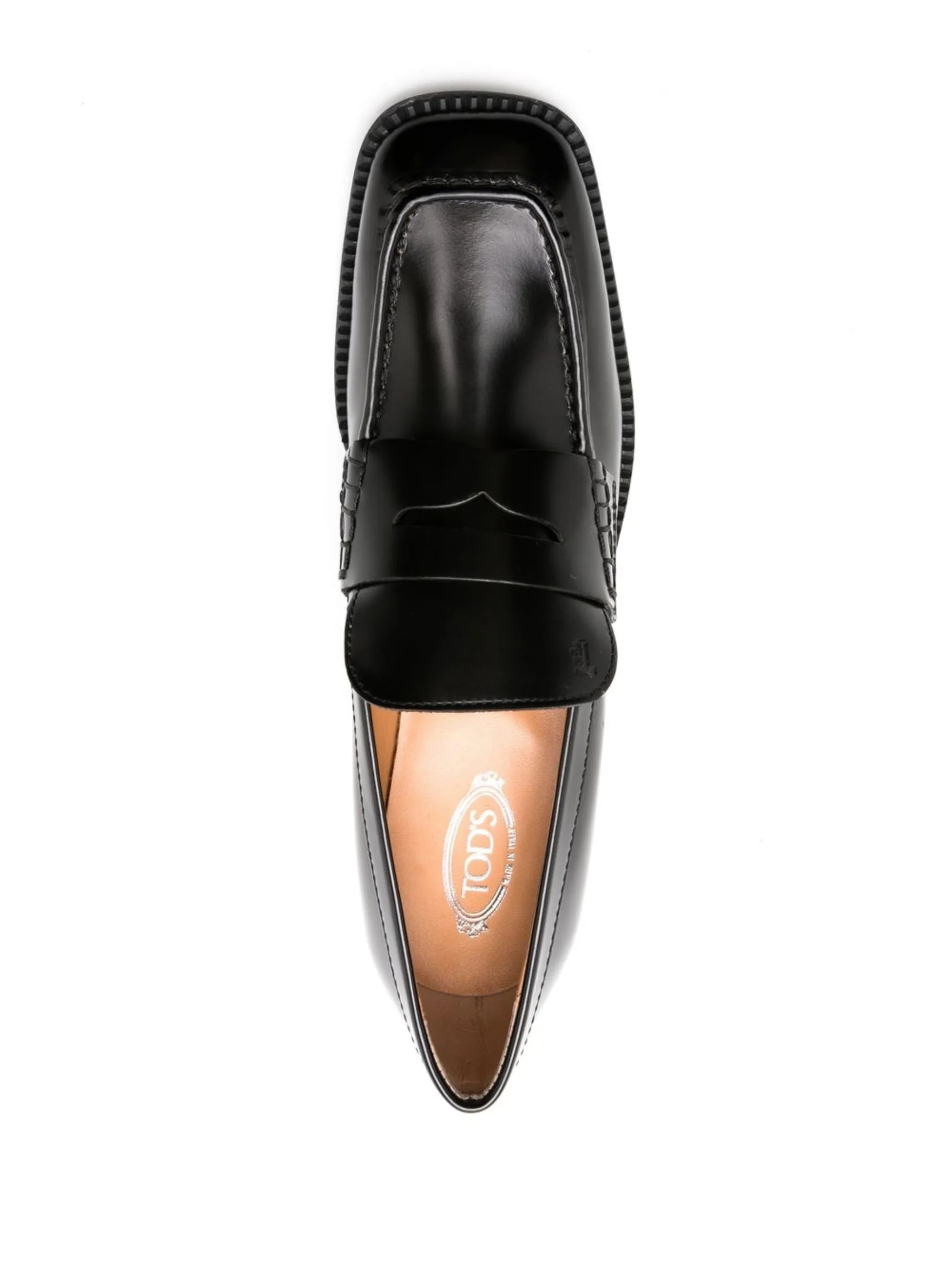square-toe heeled loafers