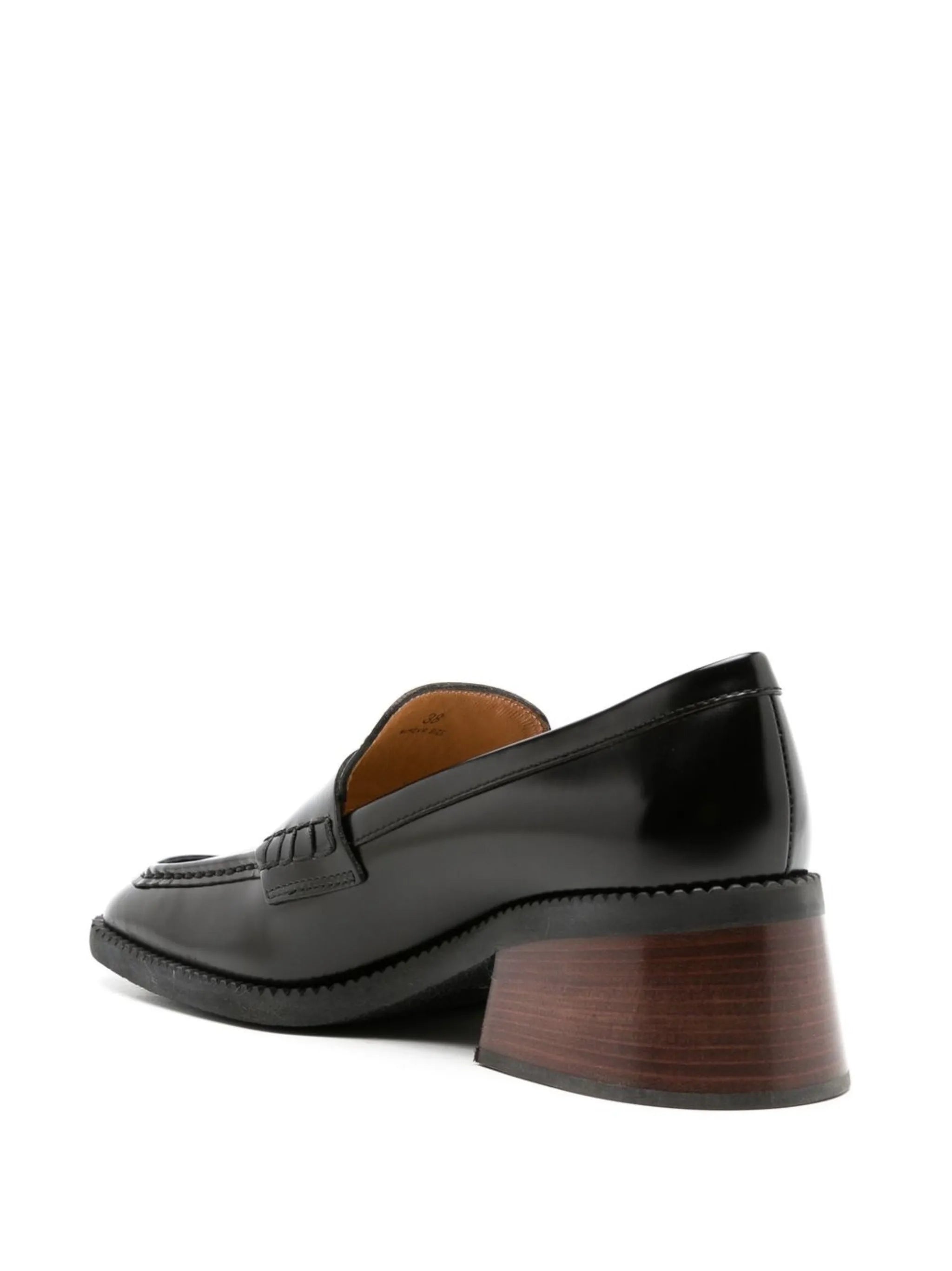 square-toe heeled loafers