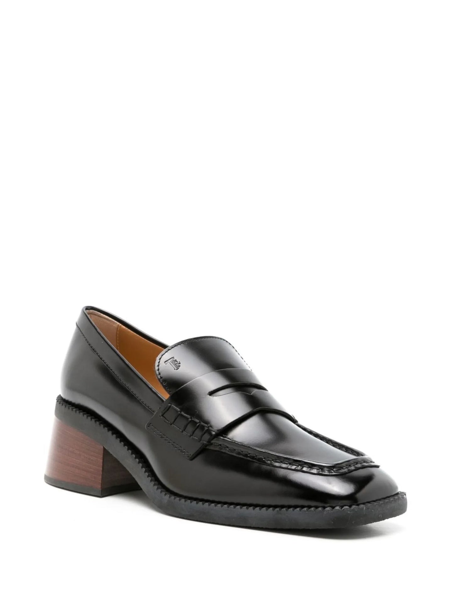 square-toe heeled loafers