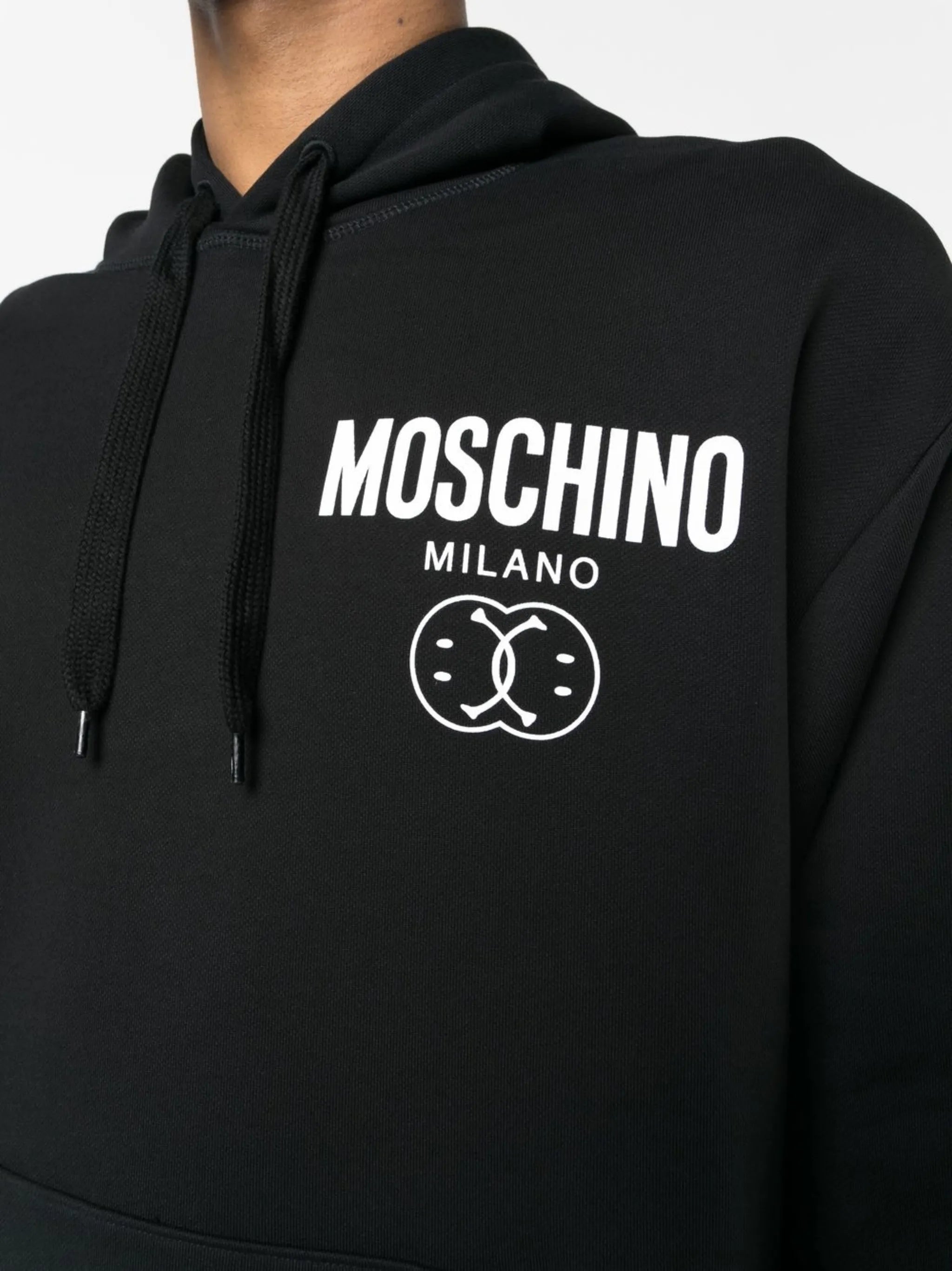 smile logo-print cotton hoodie