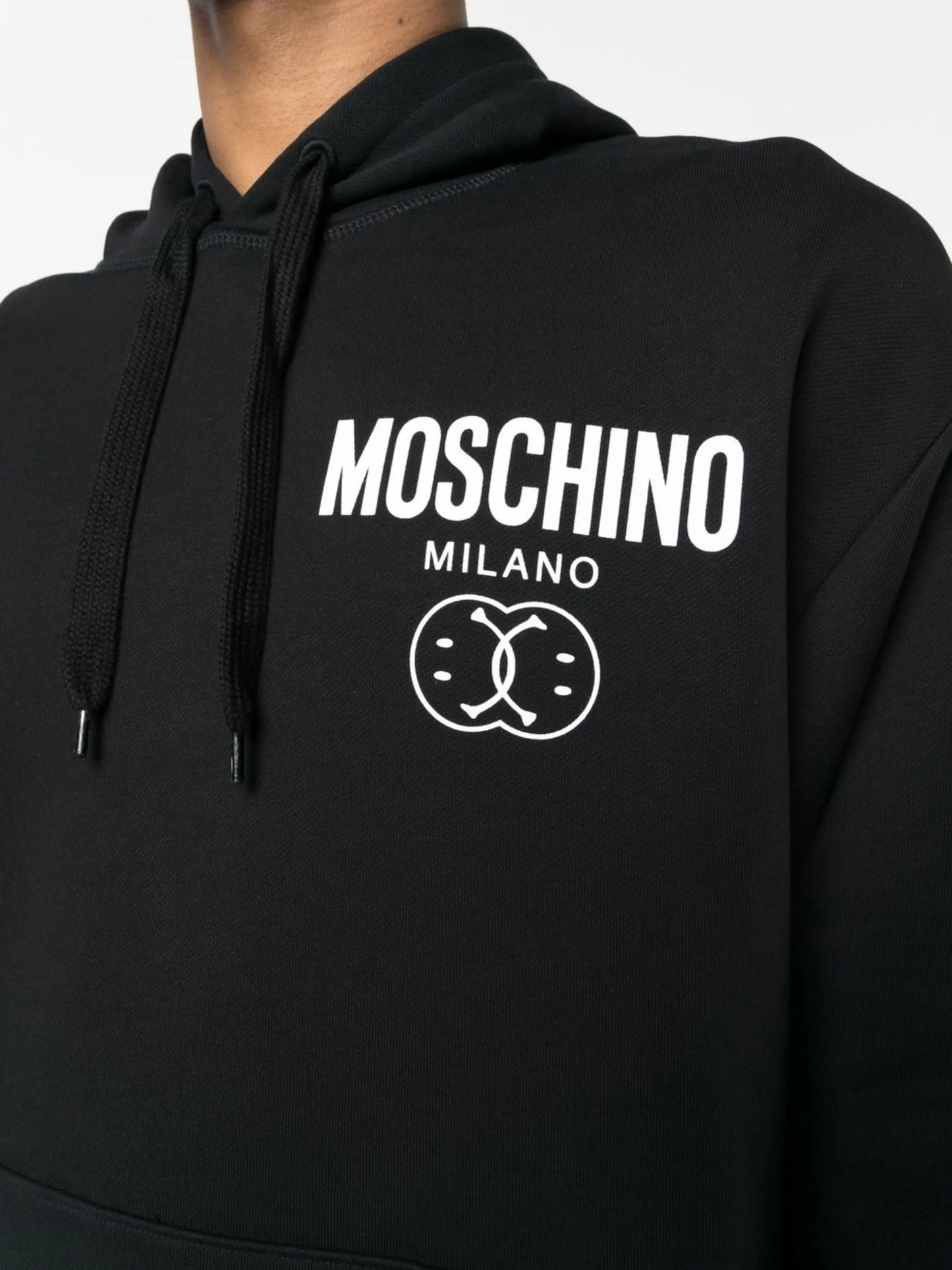 smile logo-print cotton hoodie