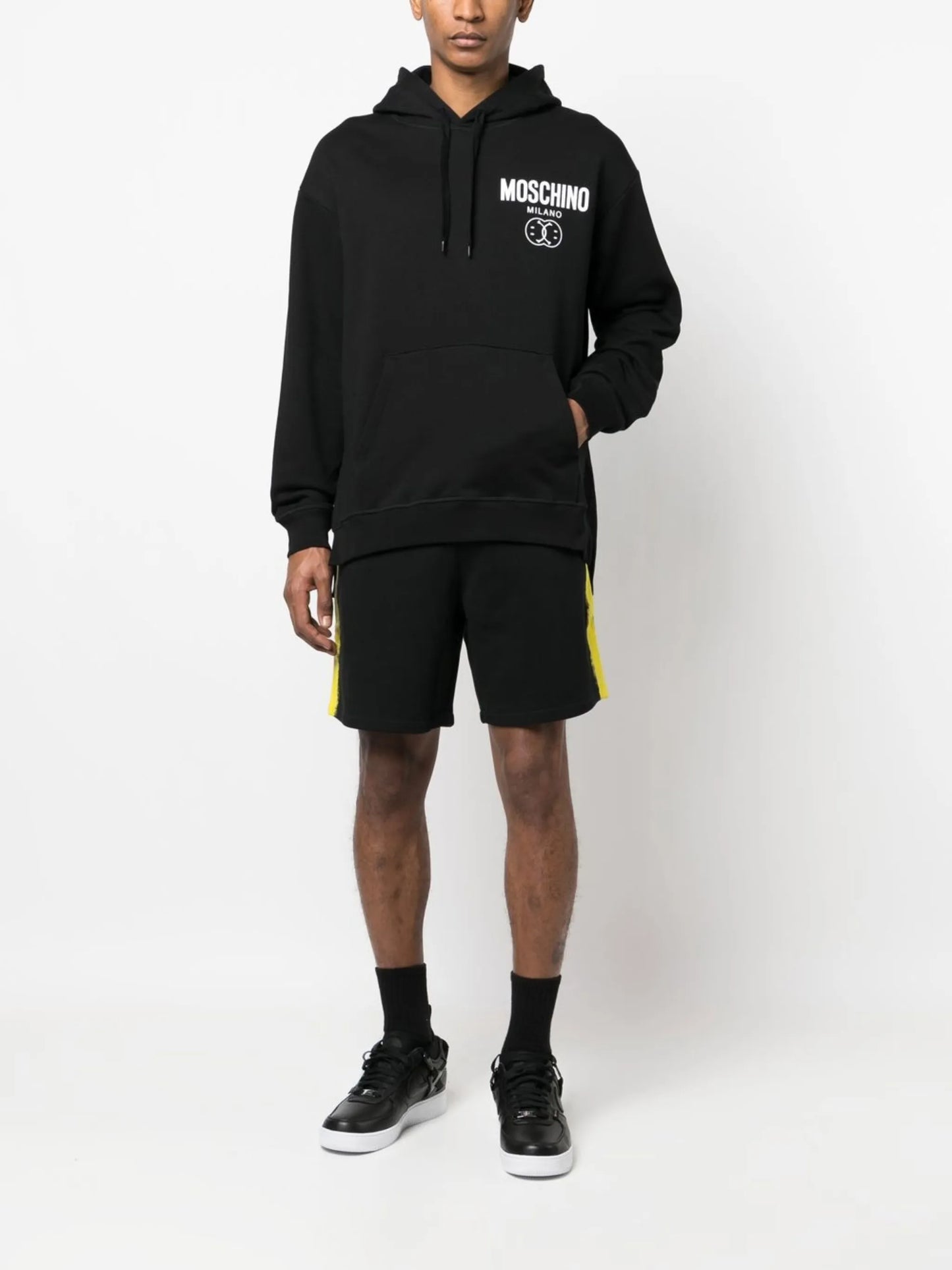 smile logo-print cotton hoodie