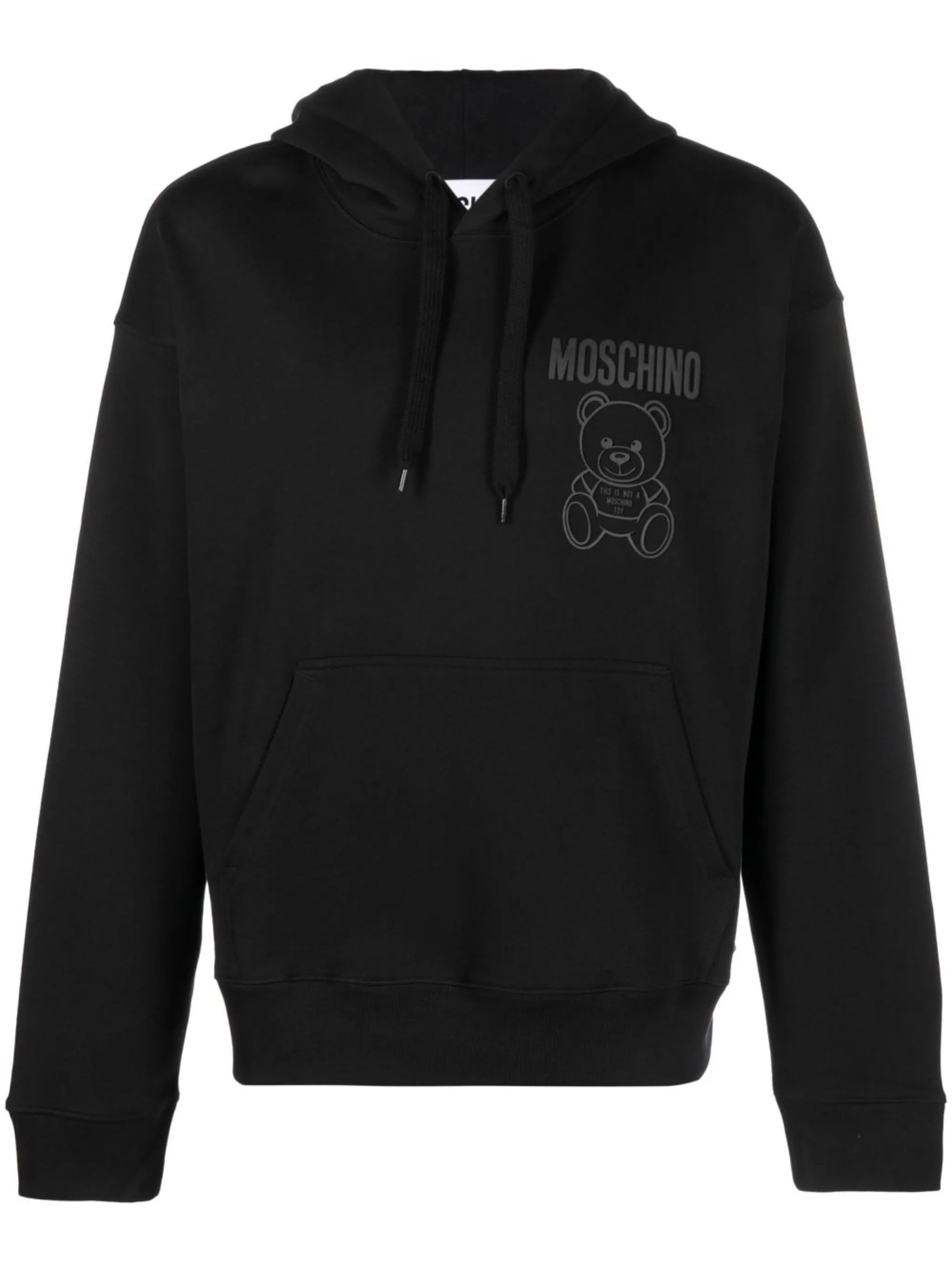 teddy-print cotton hoodie