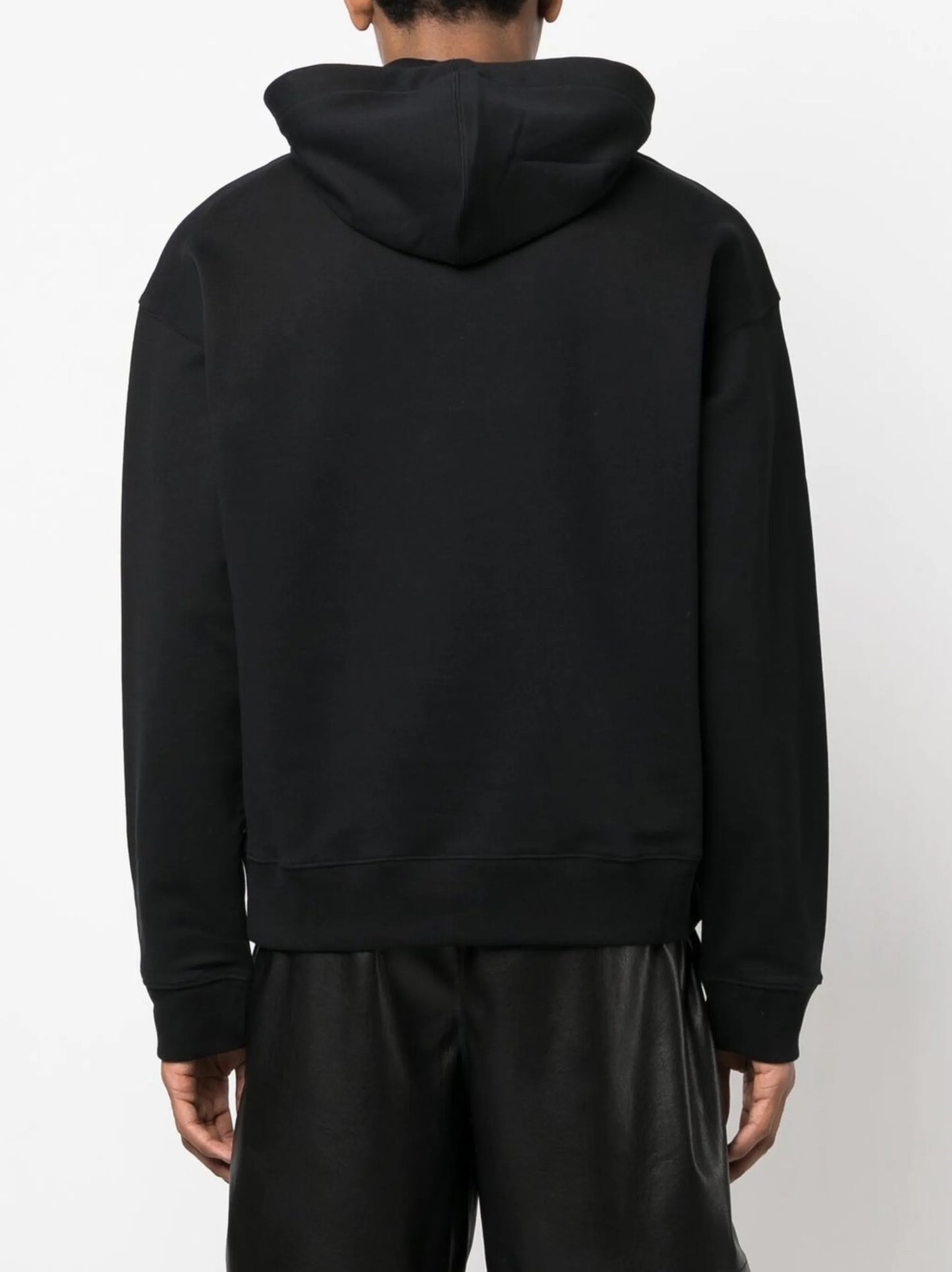 teddy-print cotton hoodie