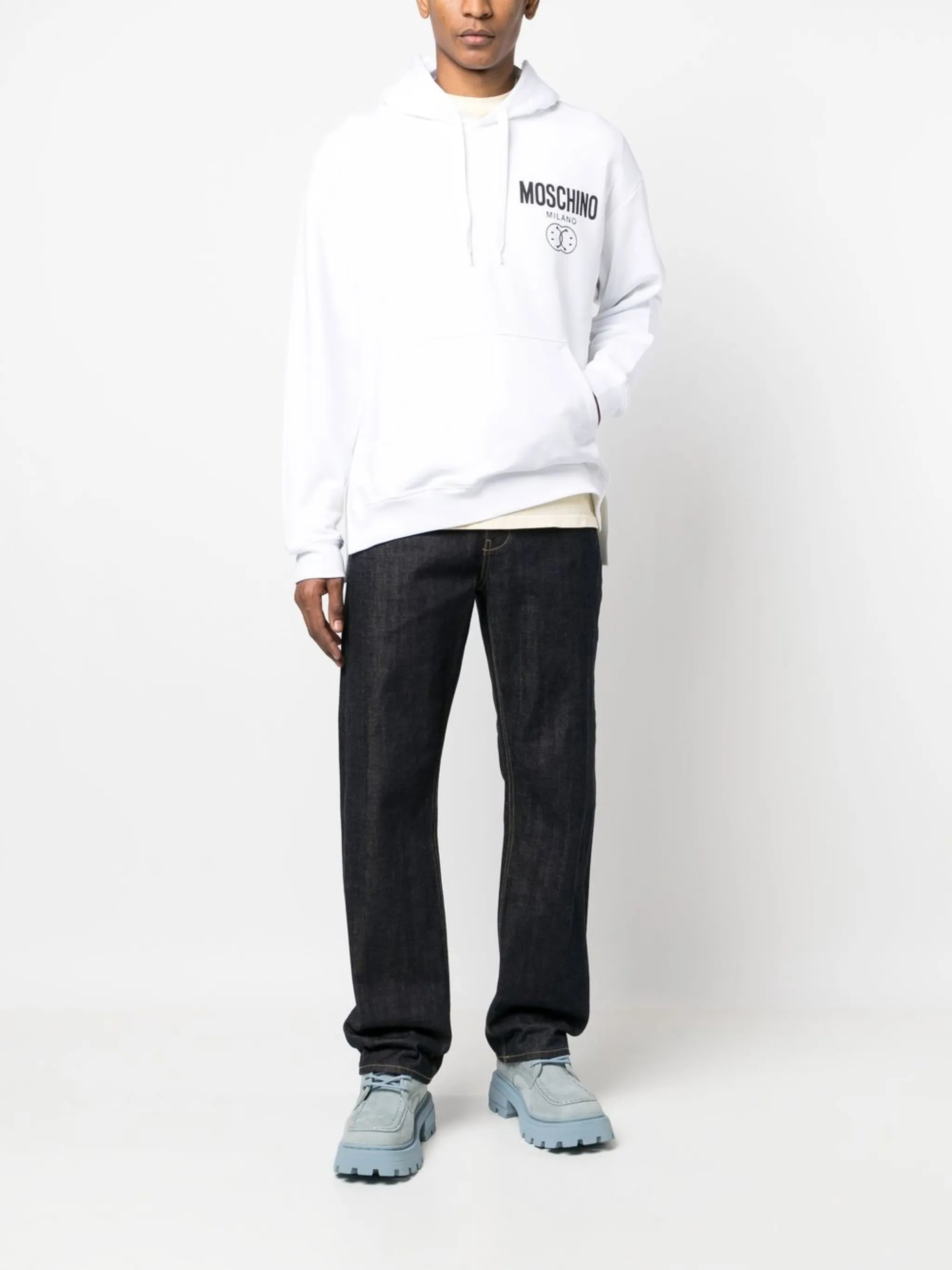 smile logo-print cotton hoodie