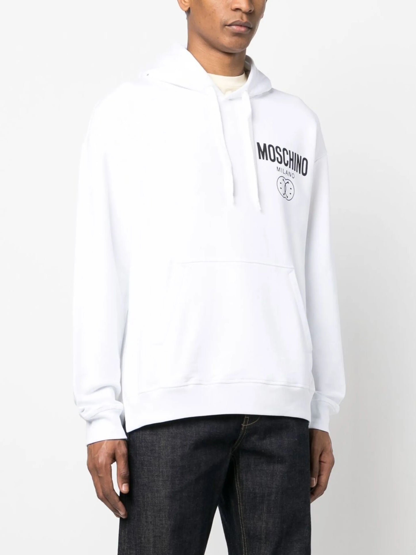 smile logo-print cotton hoodie