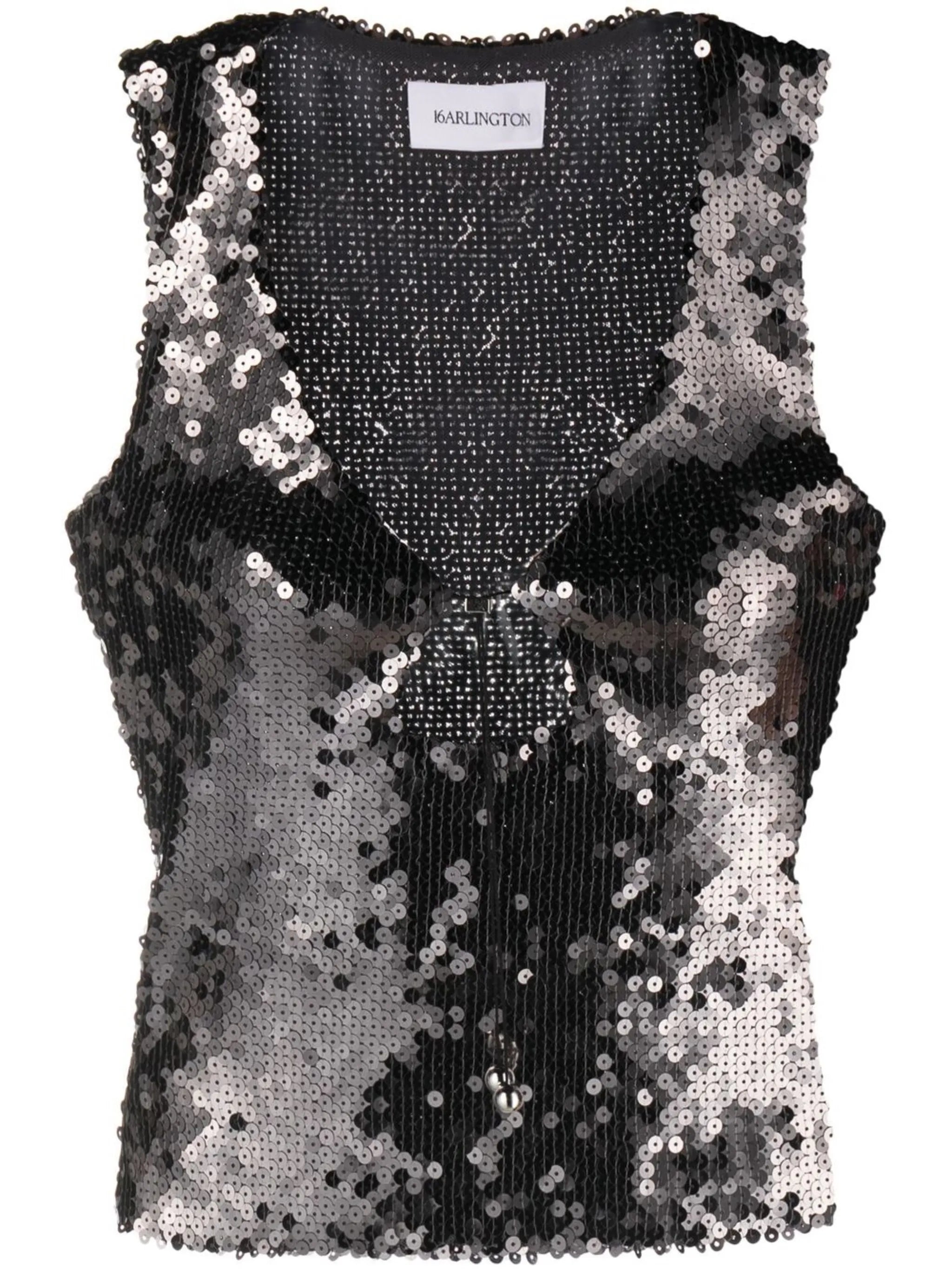 sequin-embellished sleeveless top