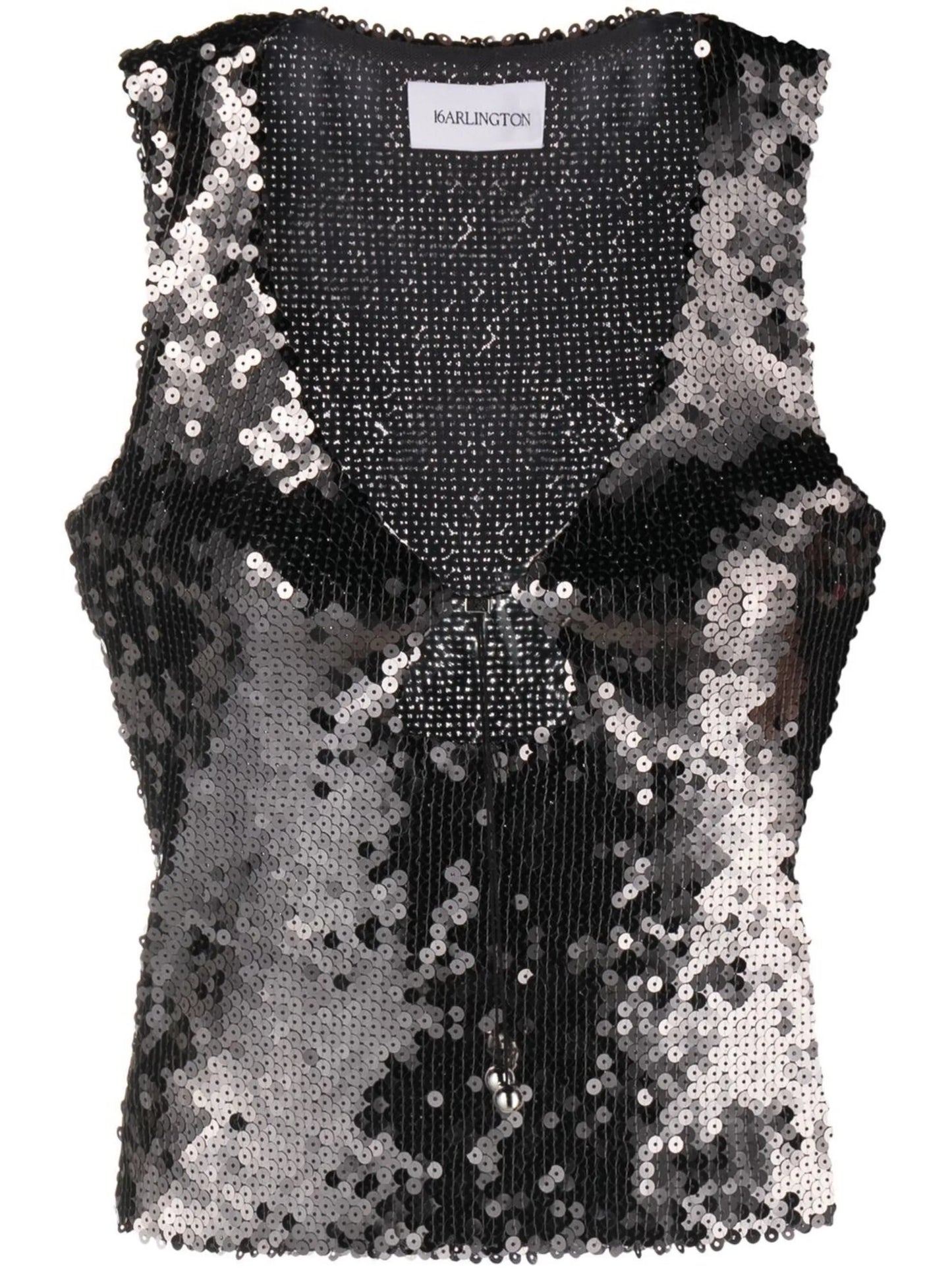sequin-embellished sleeveless top