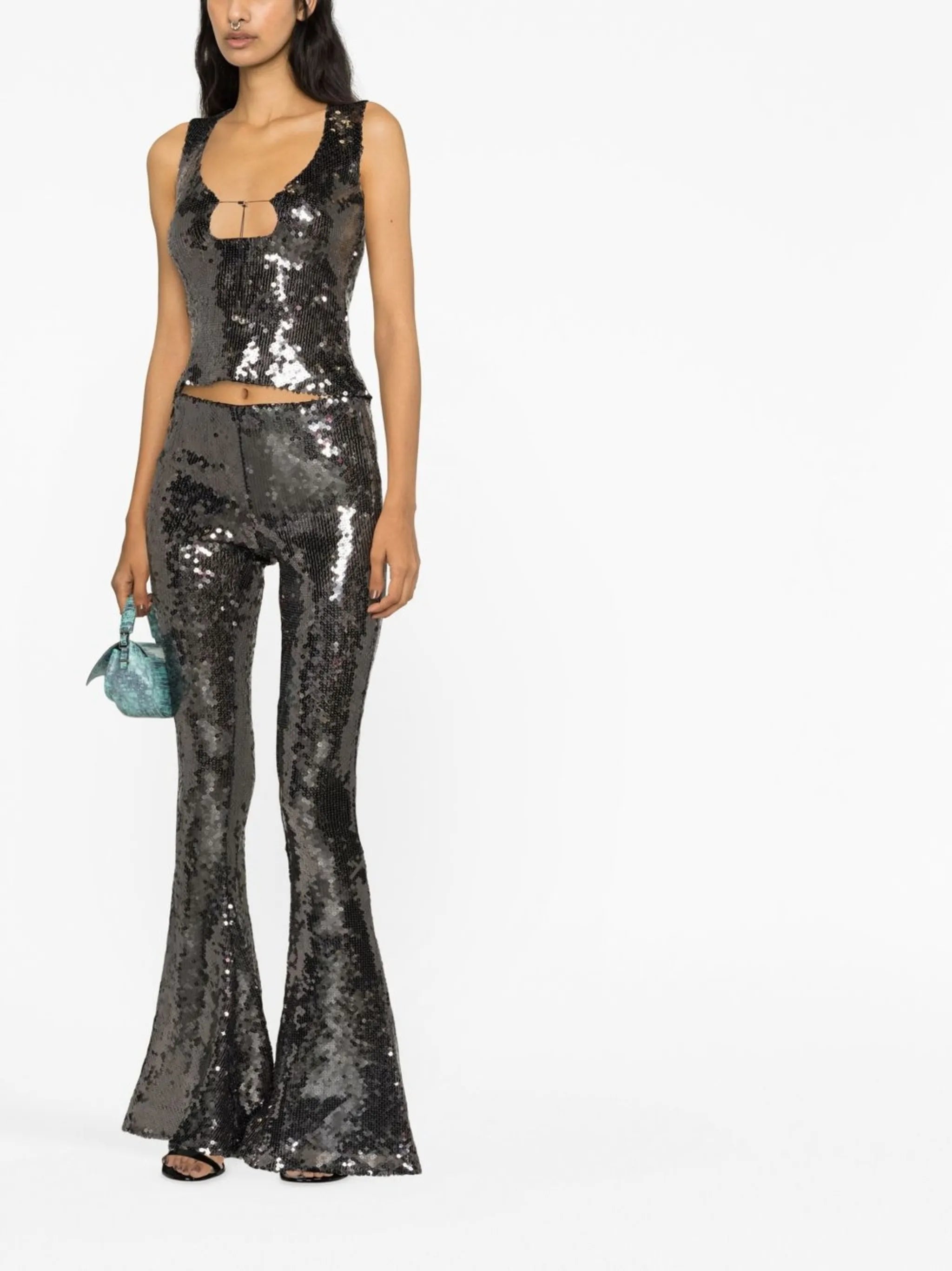 sequin-embellished sleeveless top