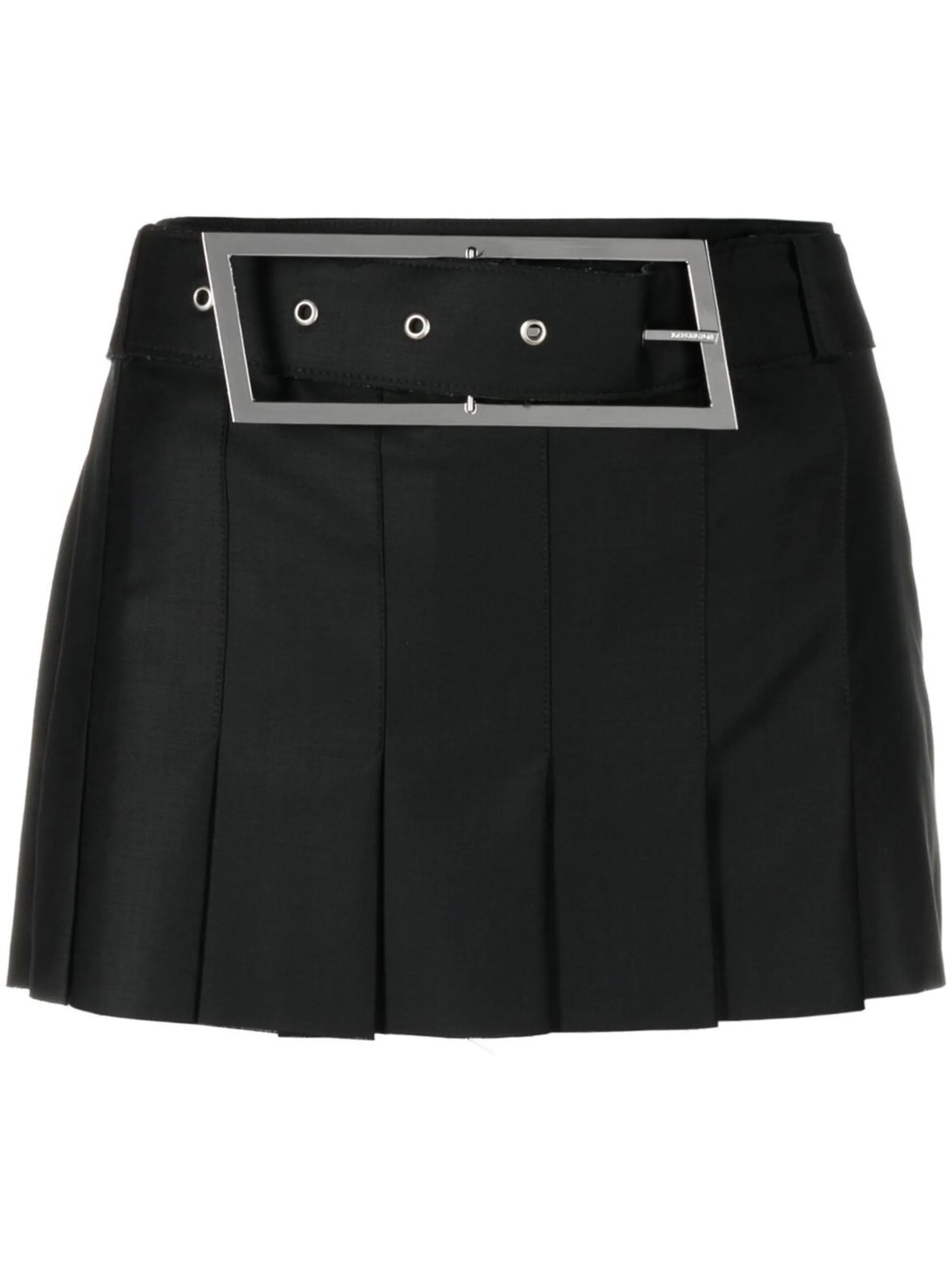 belted-waist mini skirt