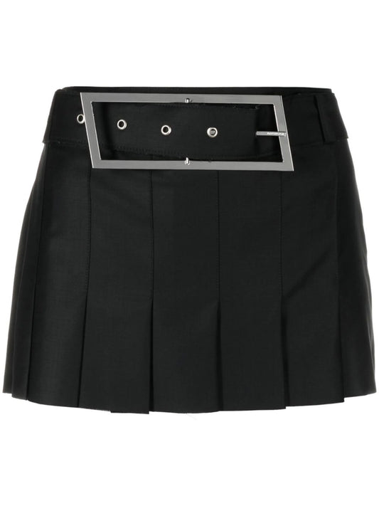 belted-waist mini skirt