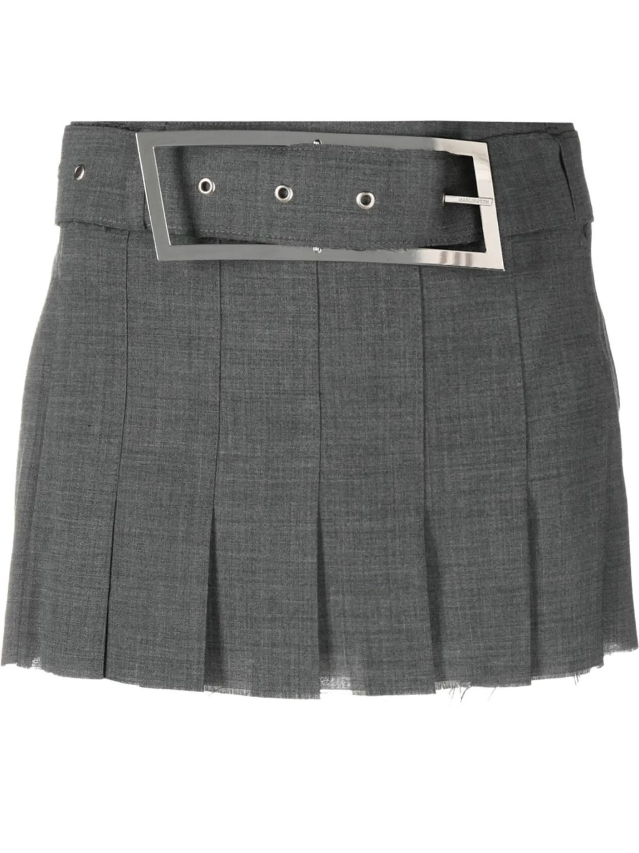 belted-waist mini skirt