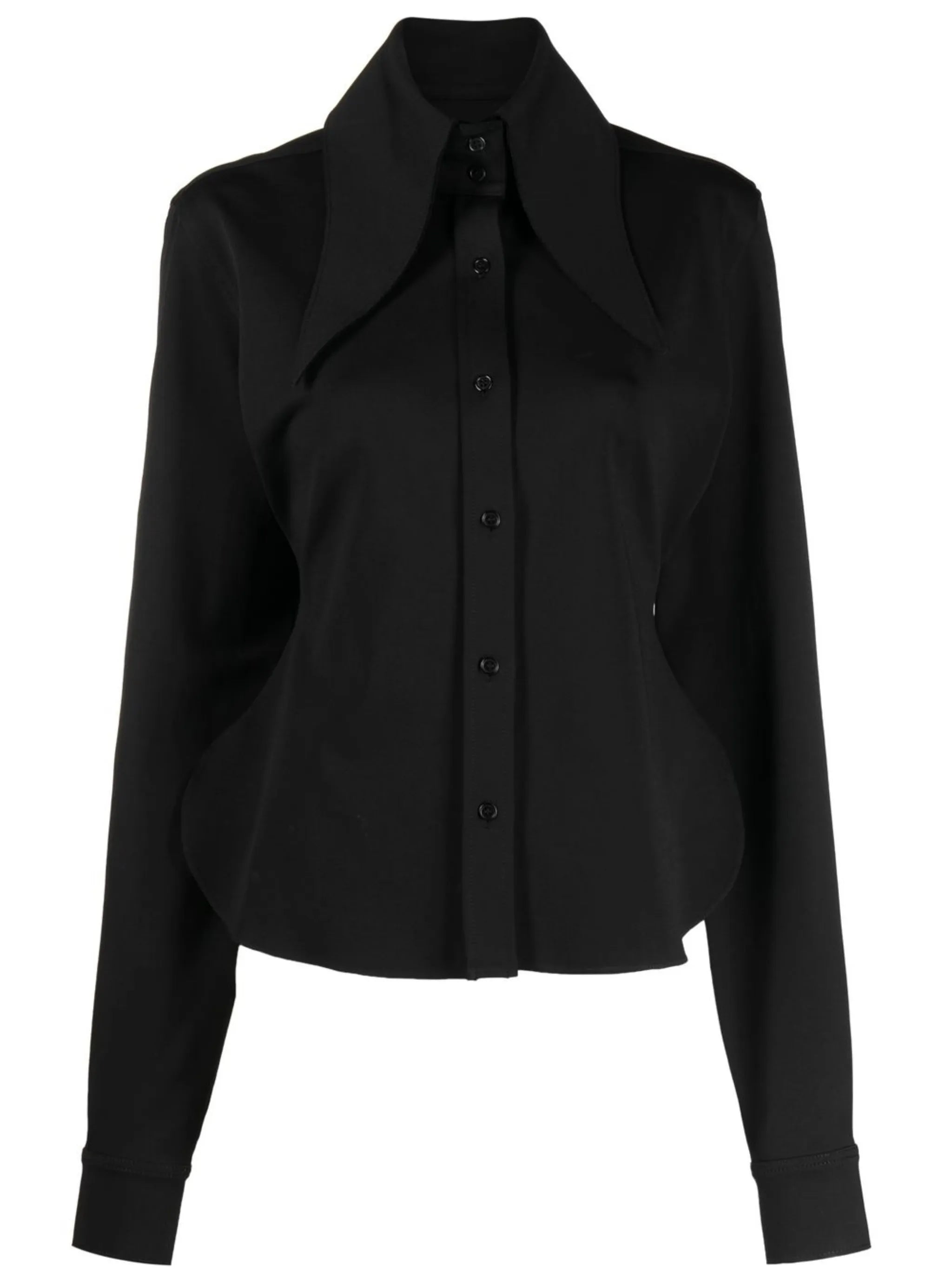exaggerated-collar long-sleeve shirt