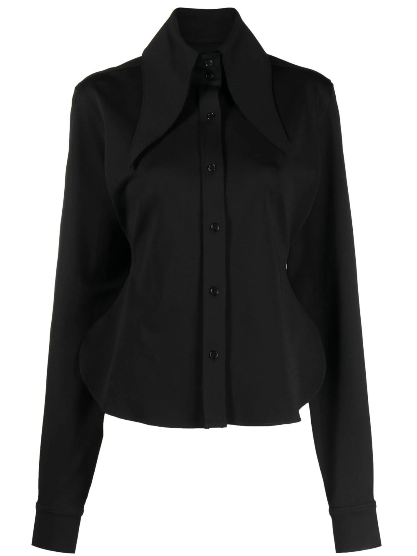 exaggerated-collar long-sleeve shirt