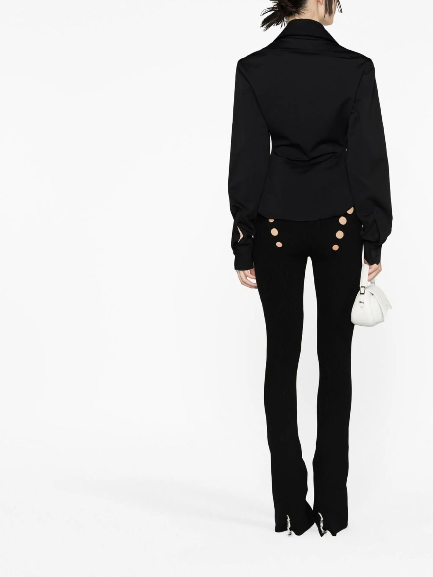 exaggerated-collar long-sleeve shirt