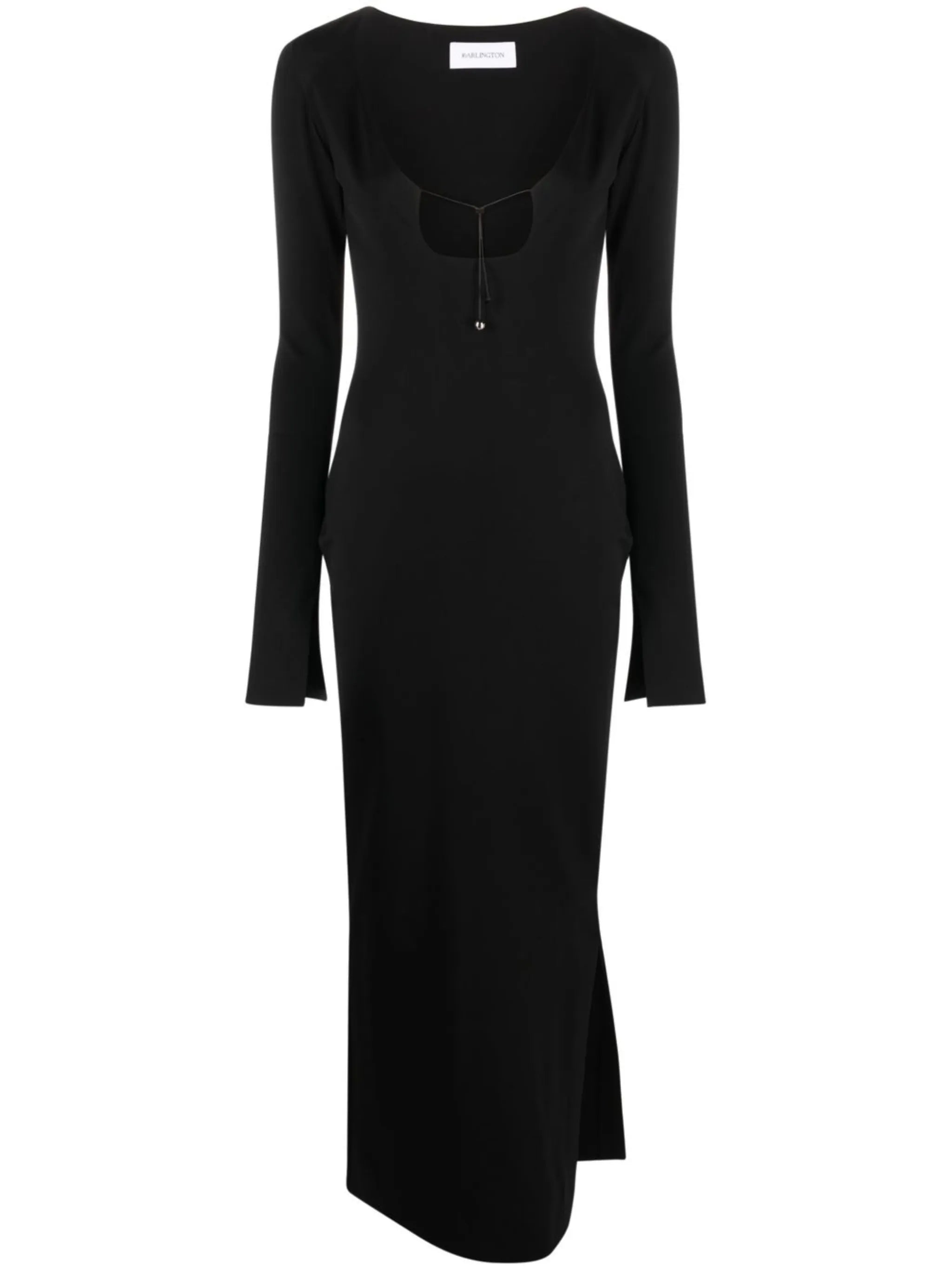 square-neck long-sleeve dress