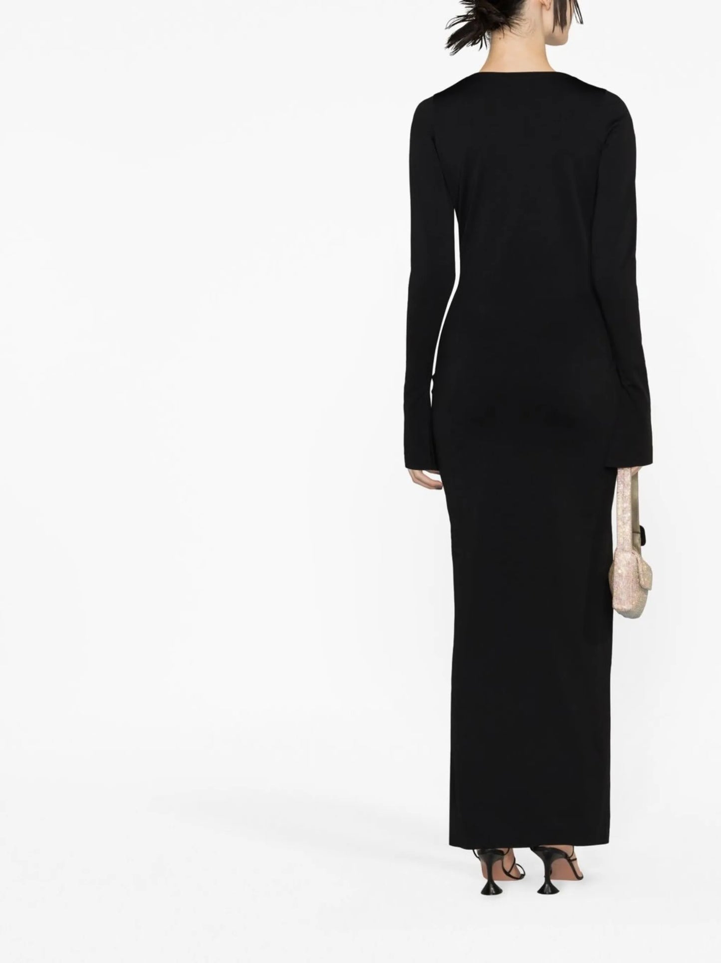 square-neck long-sleeve dress
