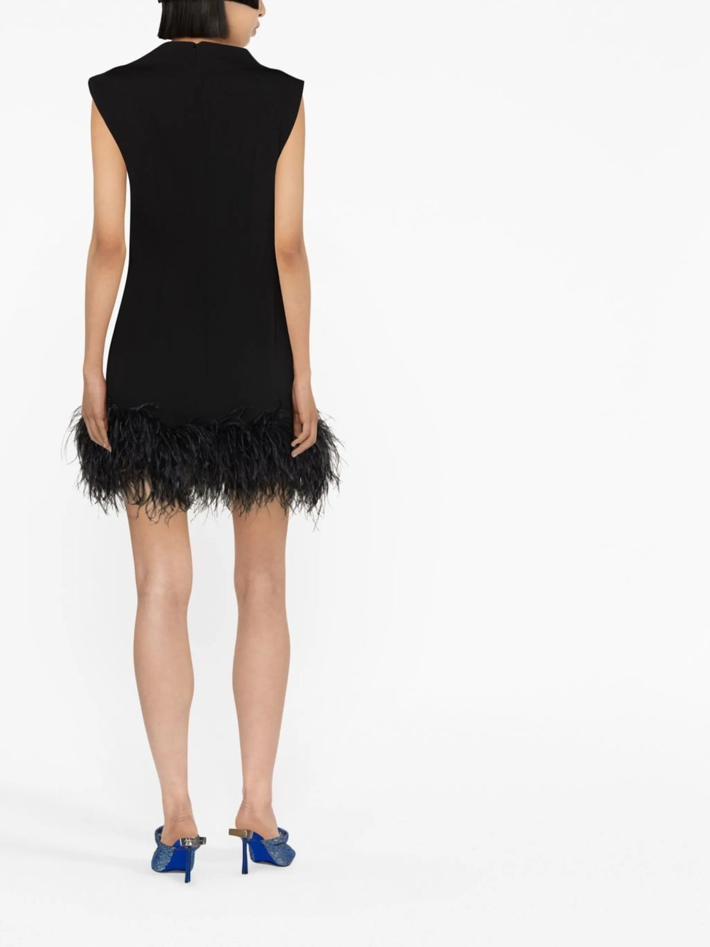 Nyx feather-trim minidress