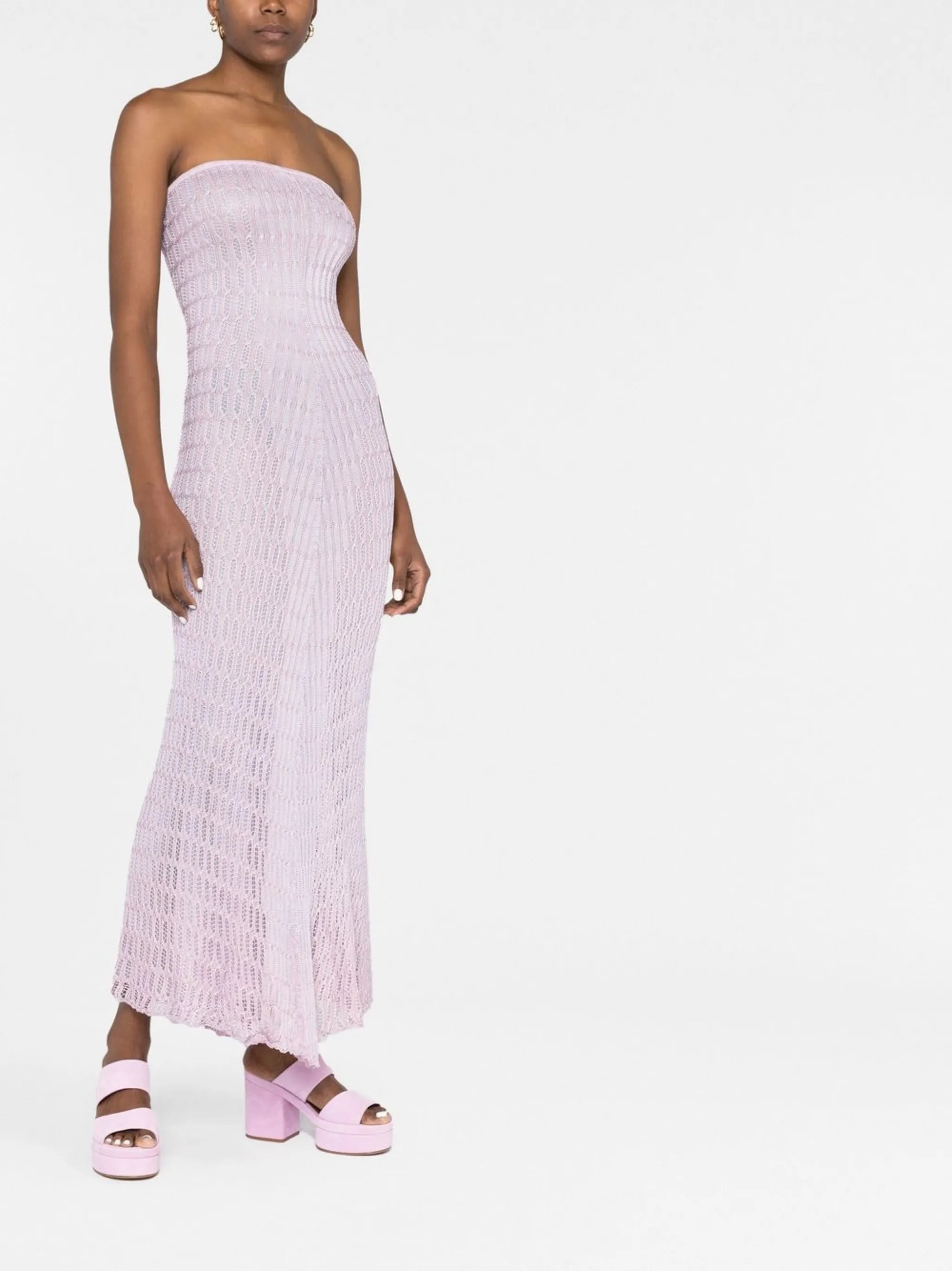 Honeycomb tube maxi dress