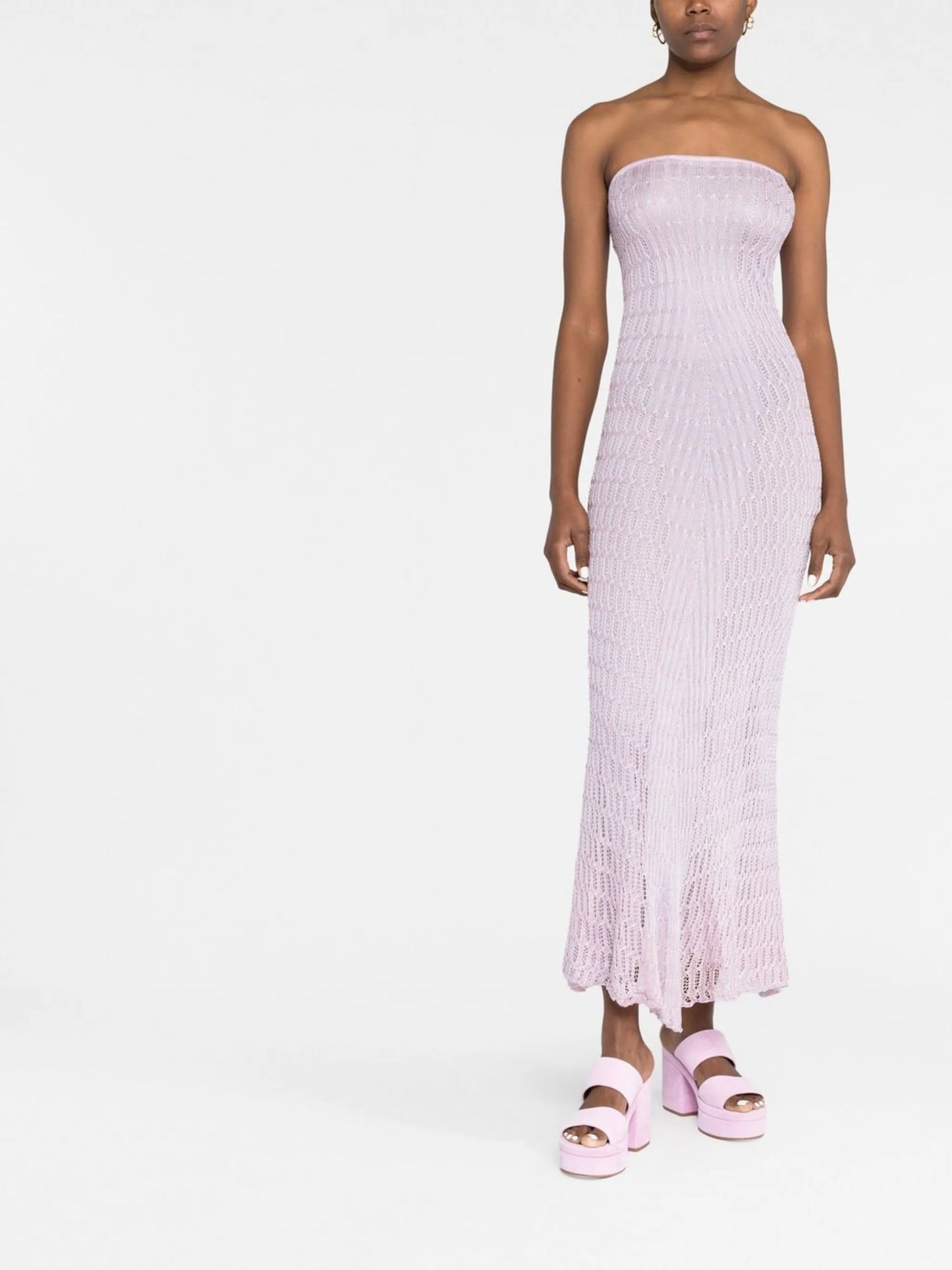 Honeycomb tube maxi dress