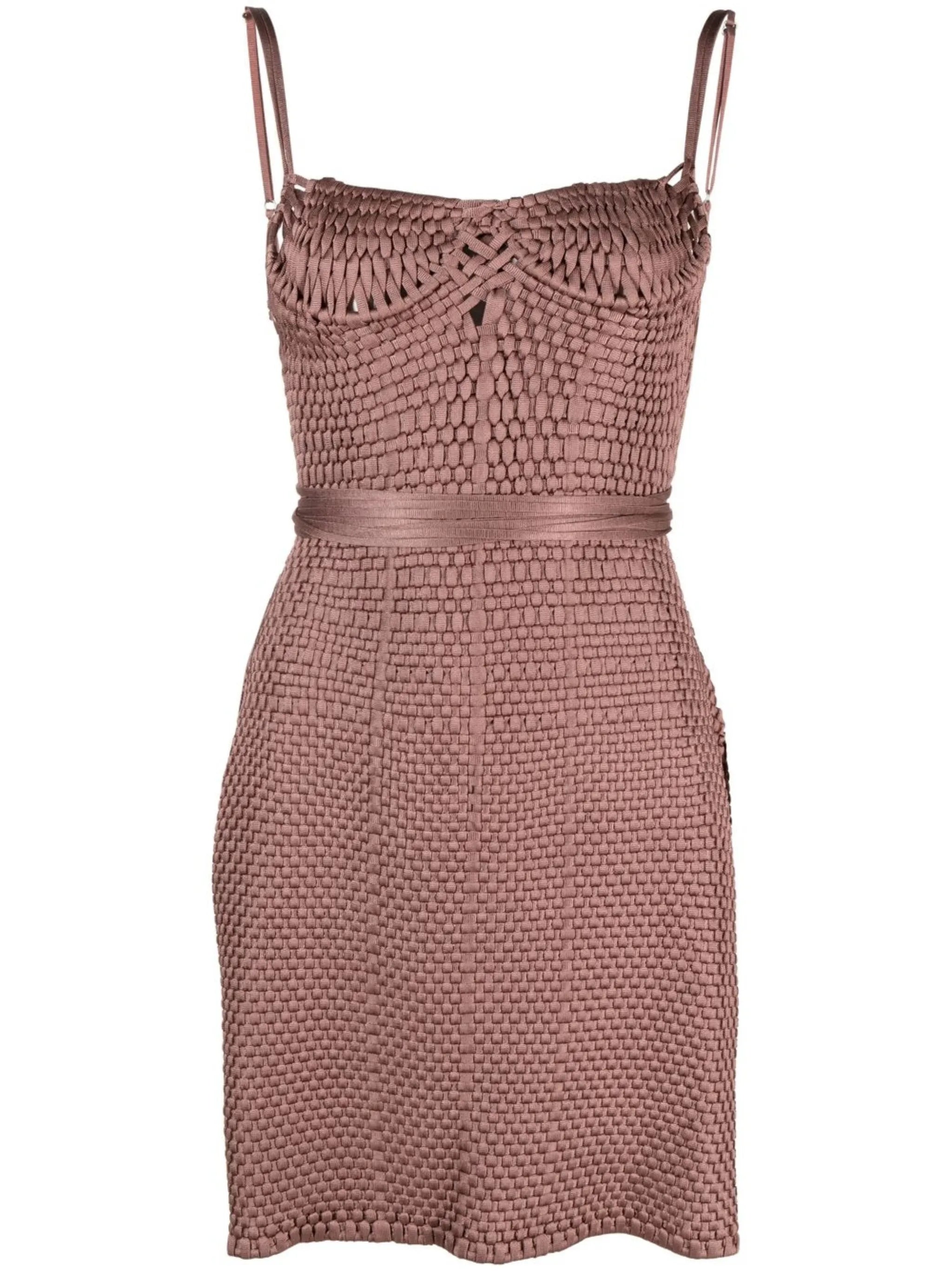 woven bustier minidress