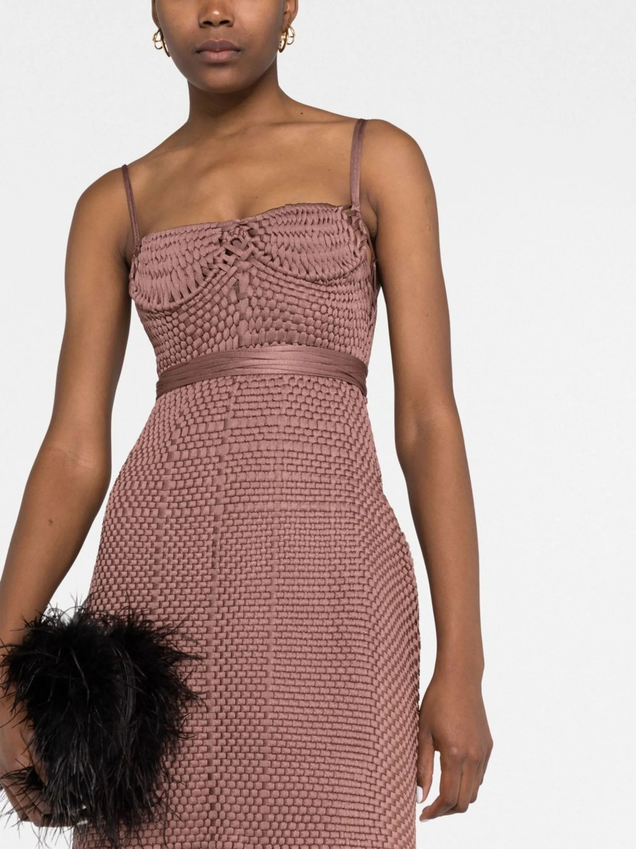 woven bustier minidress