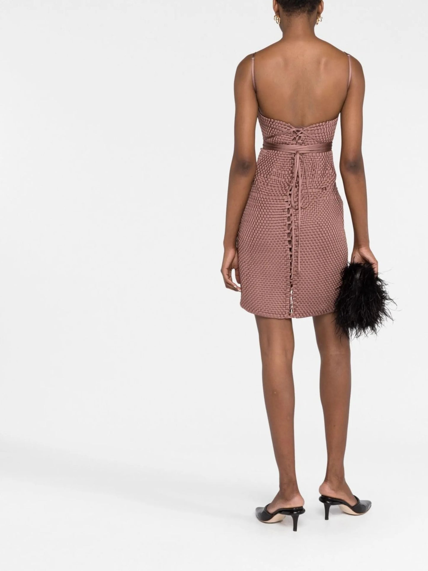 woven bustier minidress