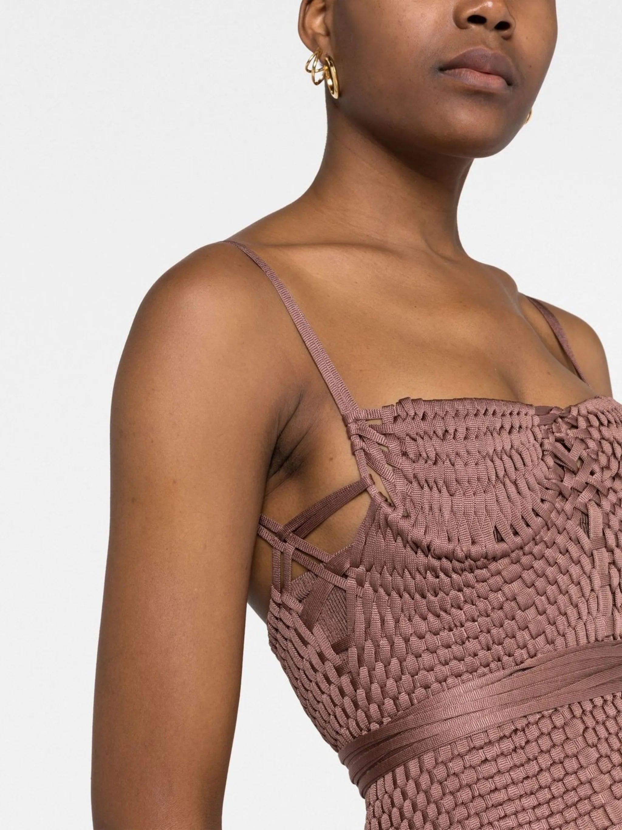 woven bustier minidress