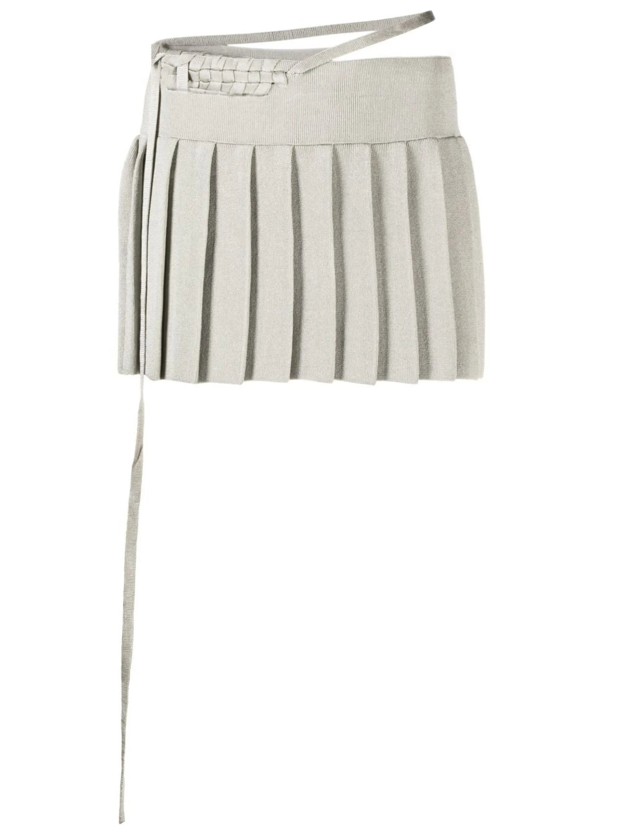 Interwoven pleated miniskirt