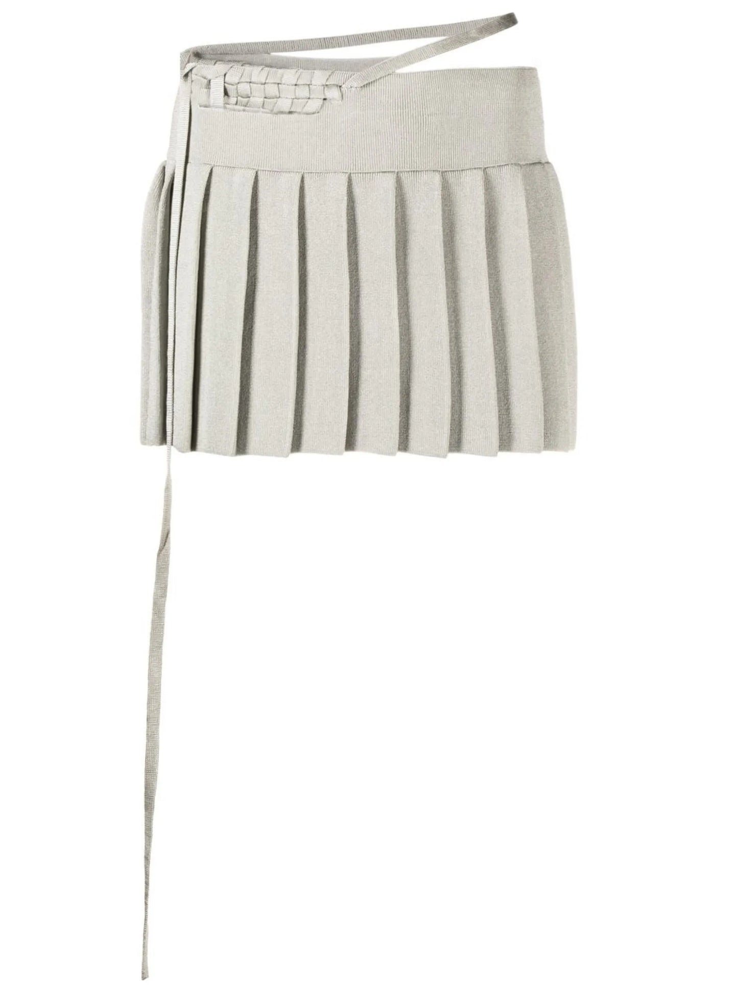 Interwoven pleated miniskirt