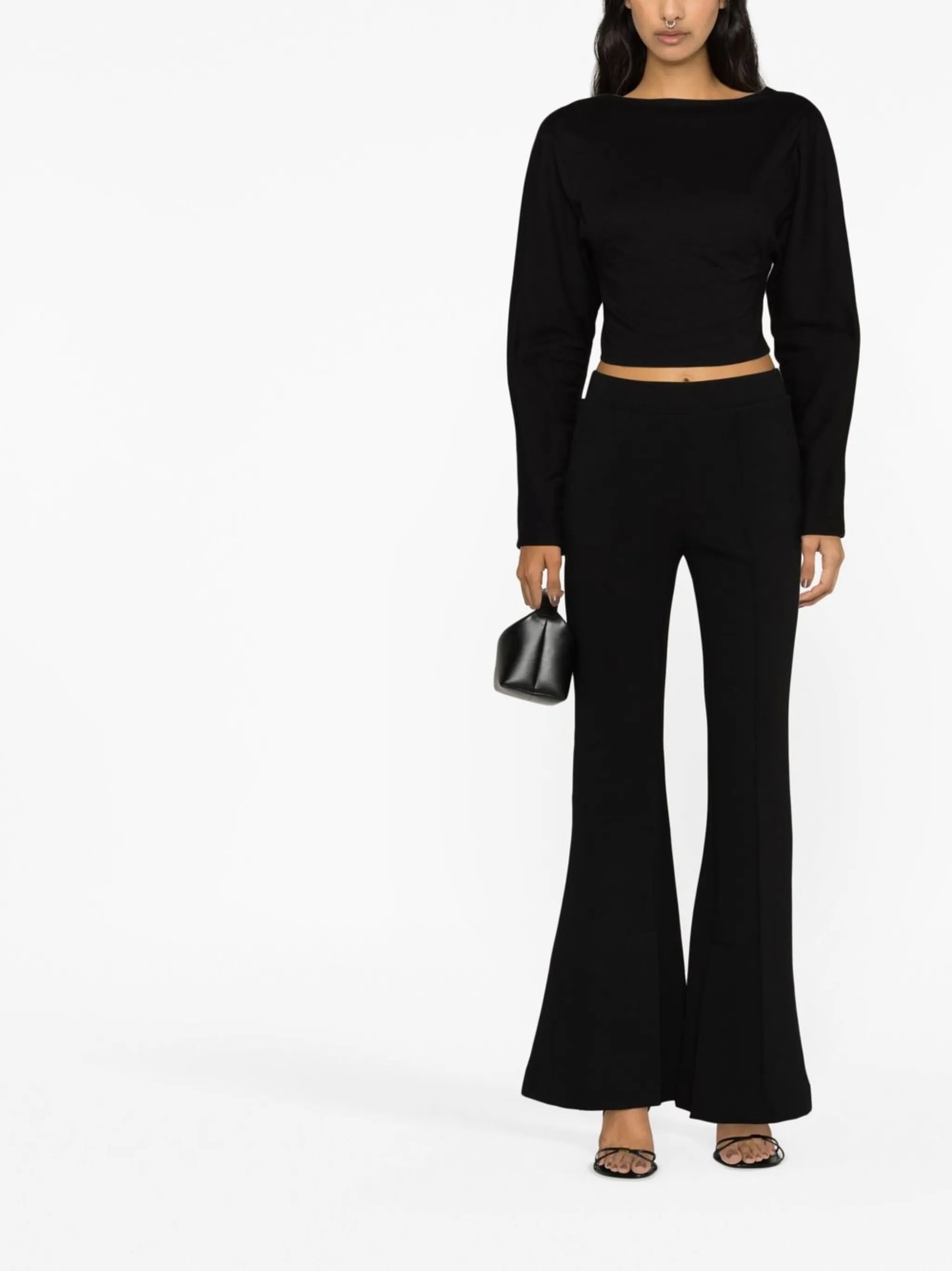 cropped flared trousers
