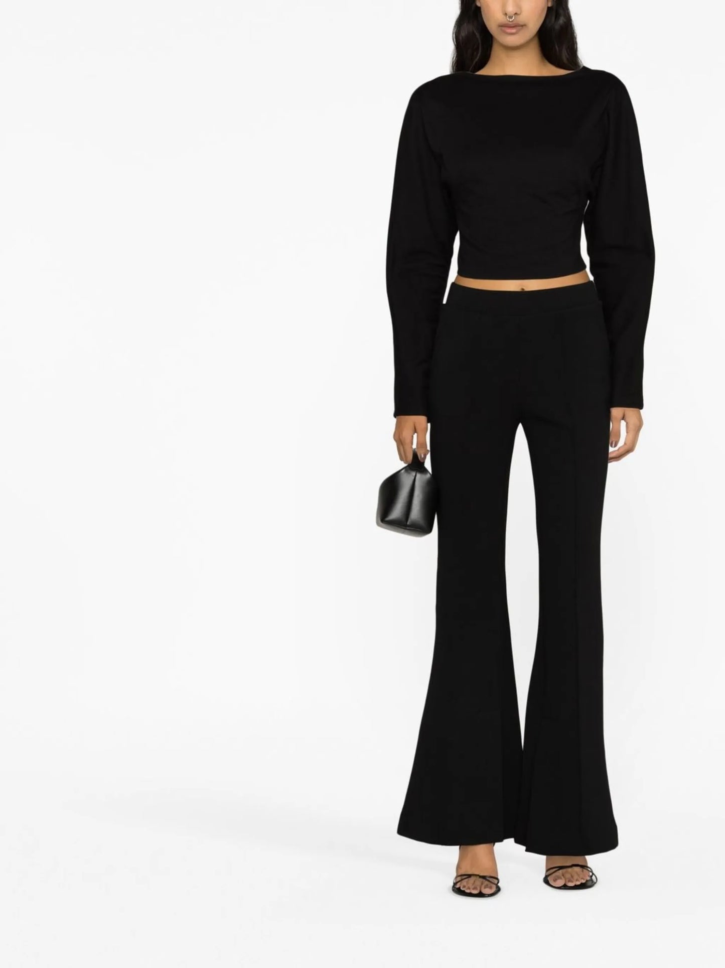 cropped flared trousers
