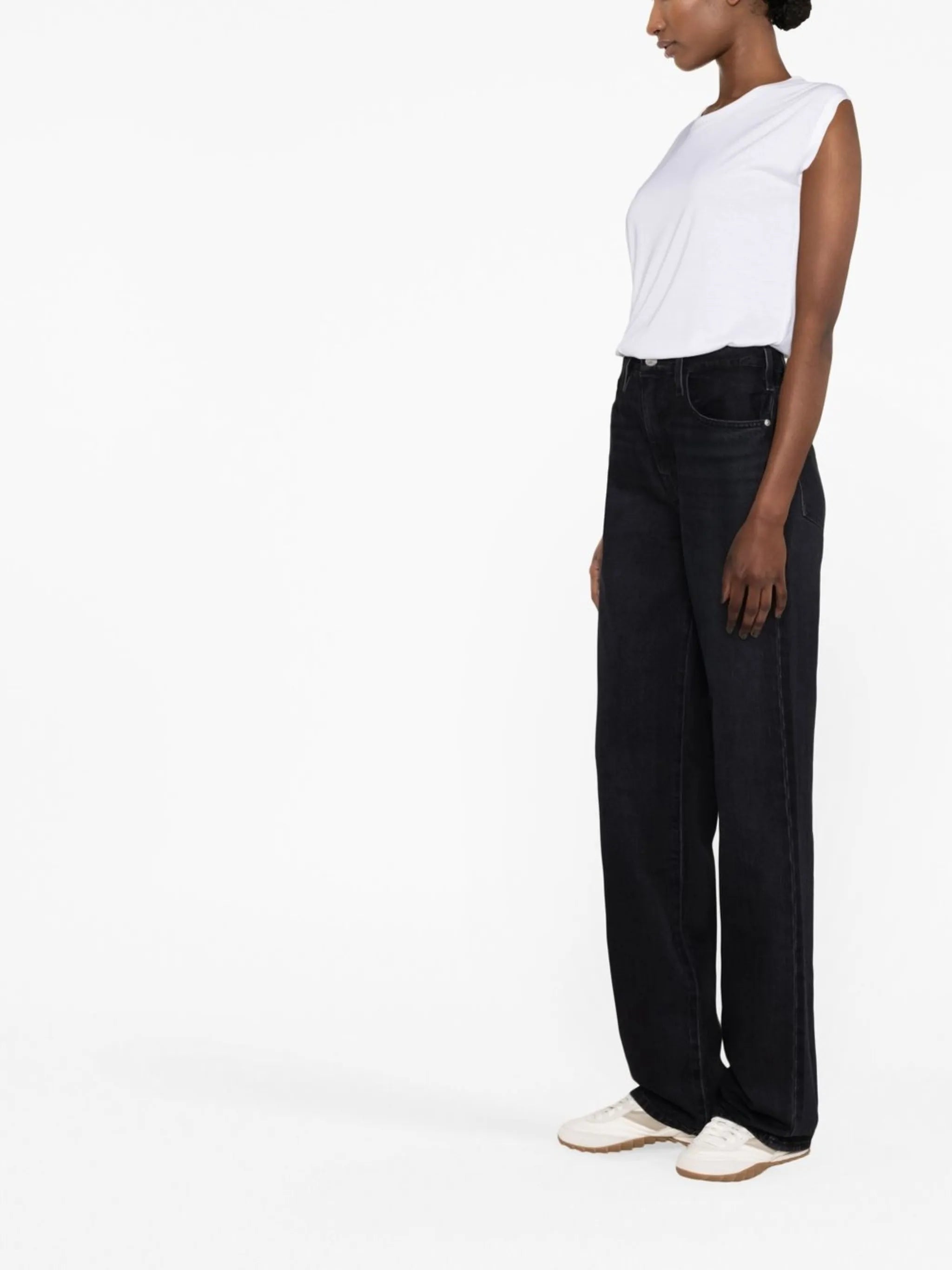 flared high-waist jeans