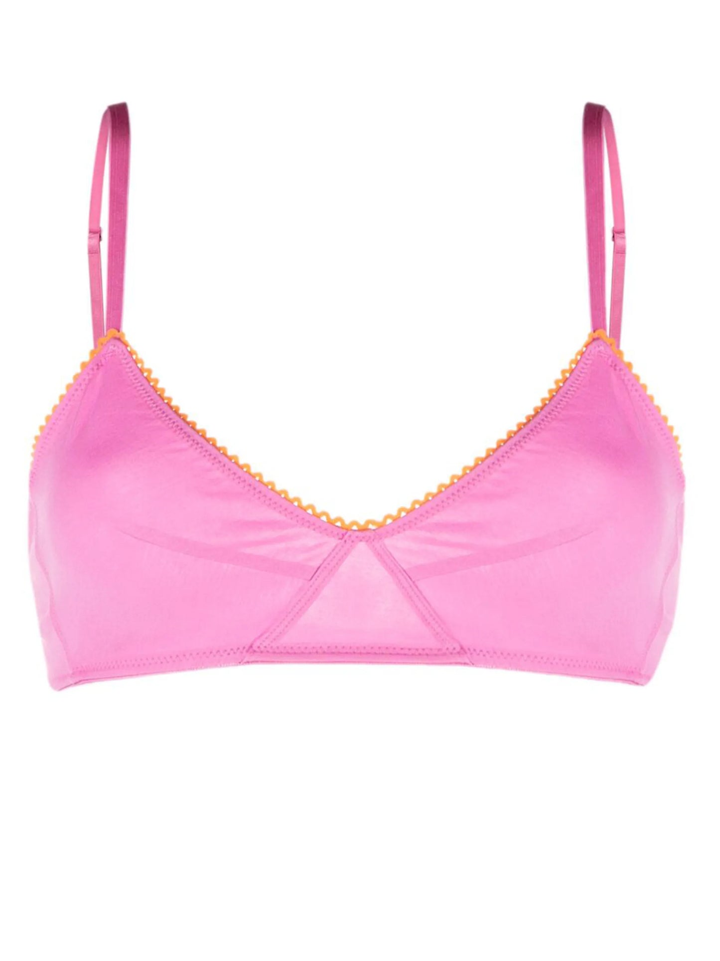 scalloped-edge adjustable-strap bra