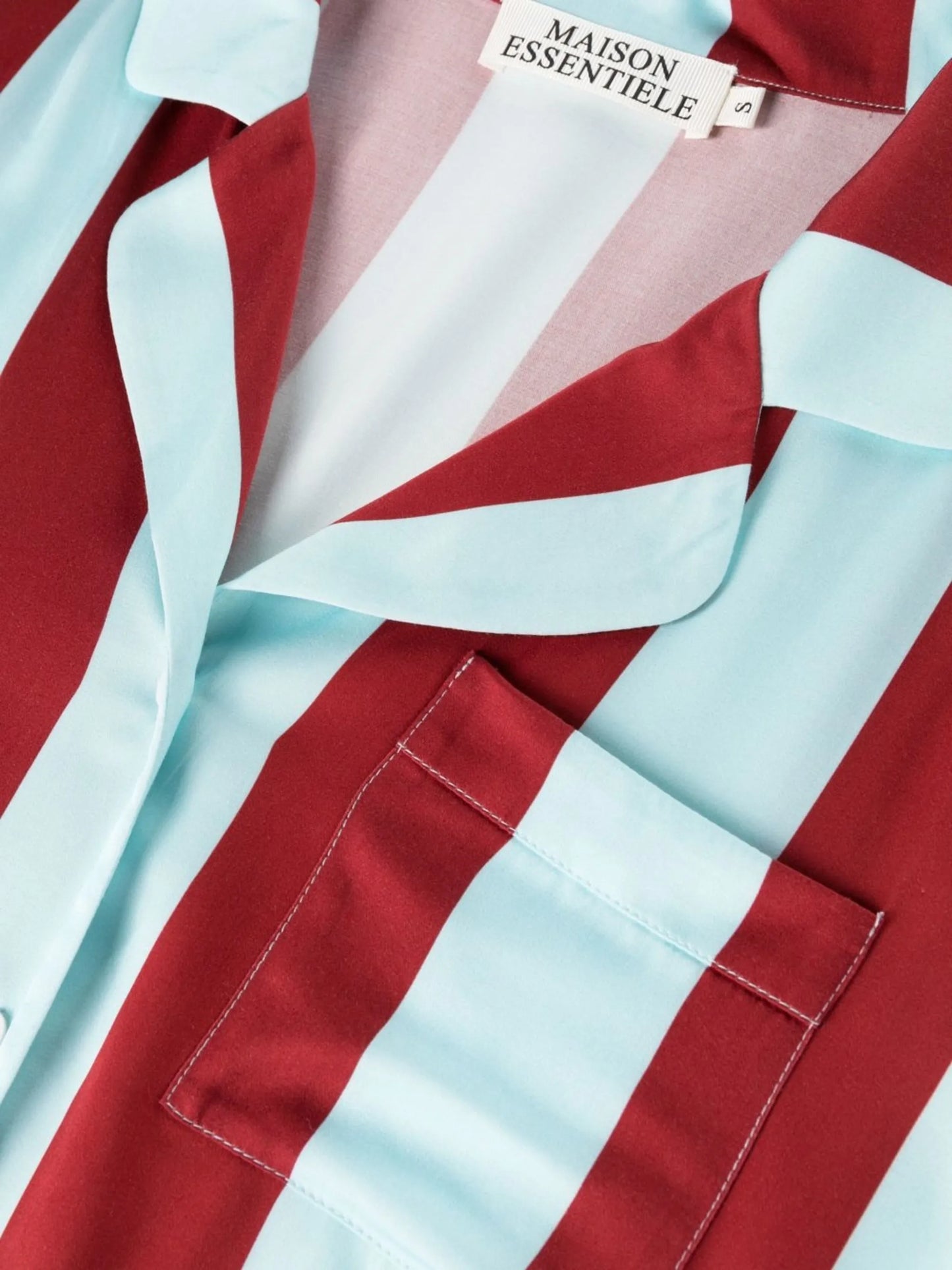 striped short-sleeve pajama shirt
