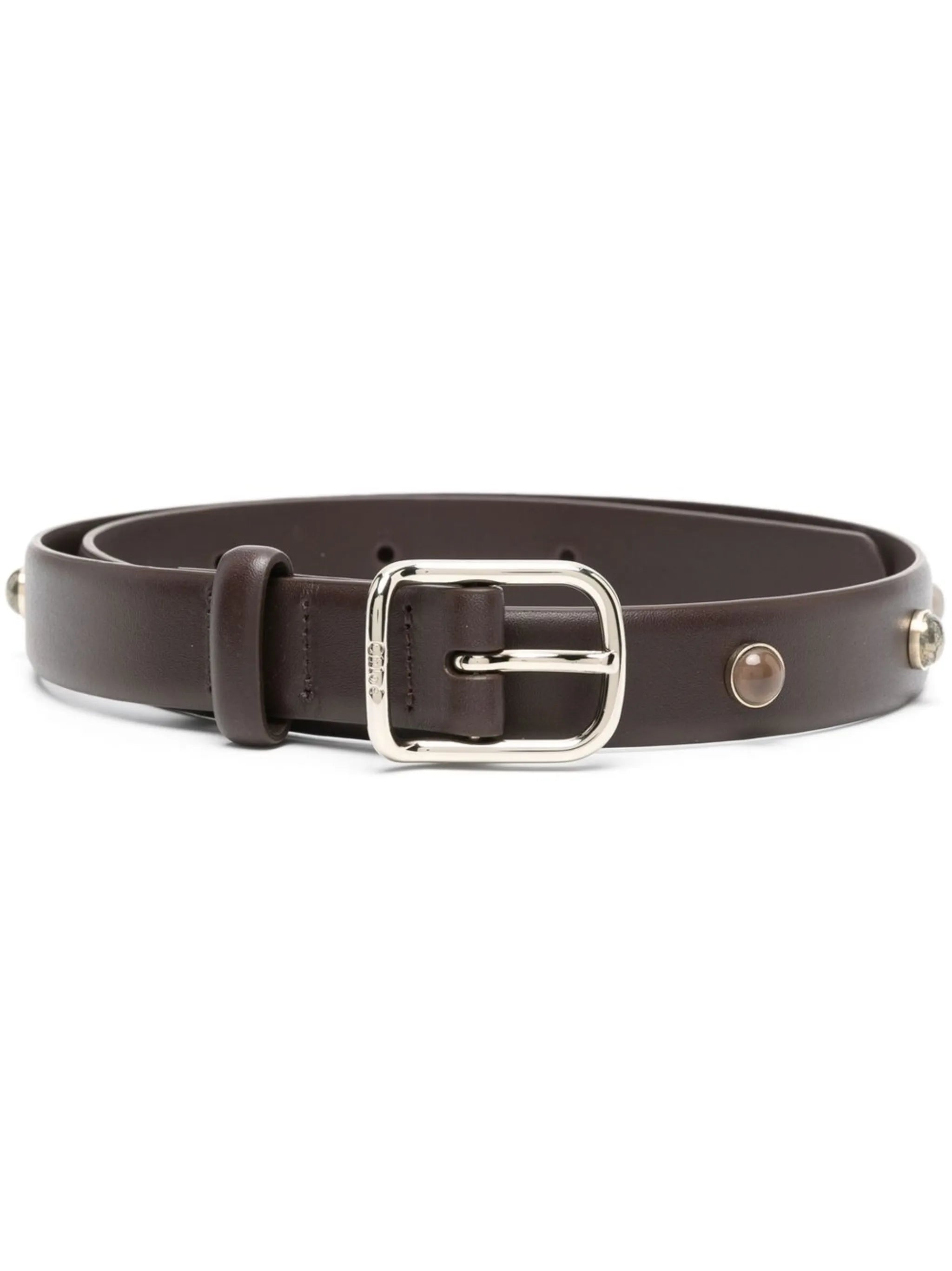 buckle-fastening leather belt