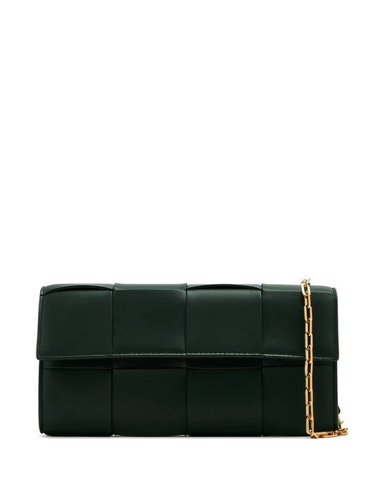 Cassette leather clutch bag