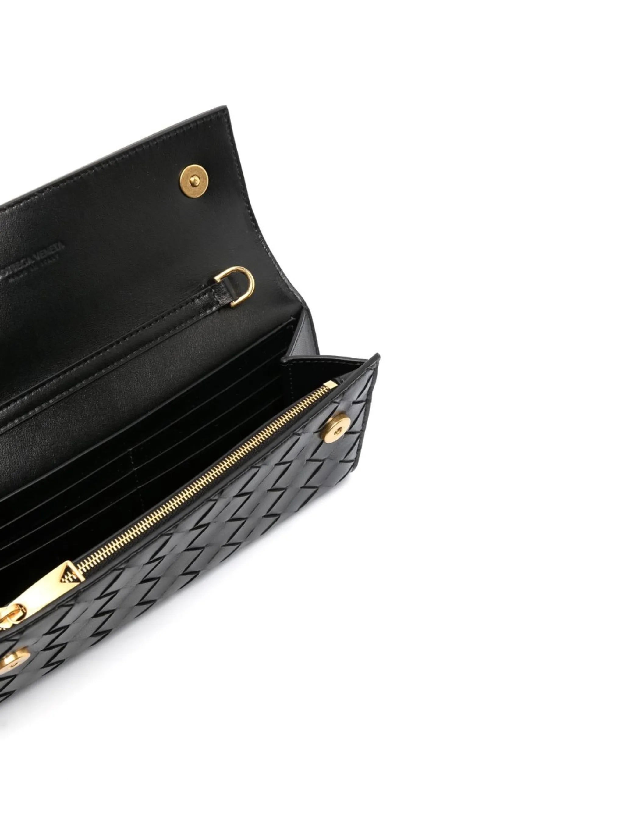 Intrecciato leather clutch bag