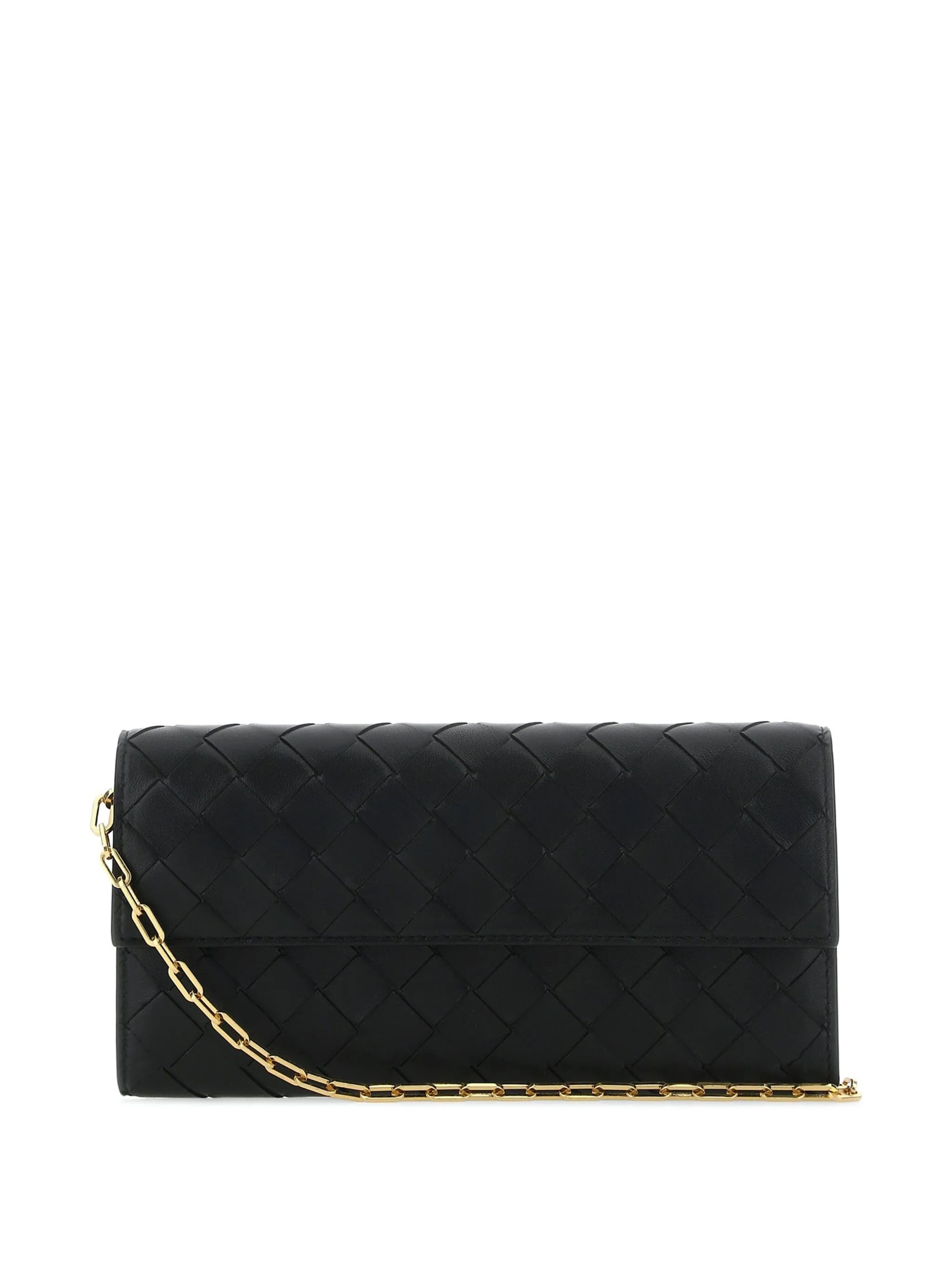 Intrecciato leather clutch bag