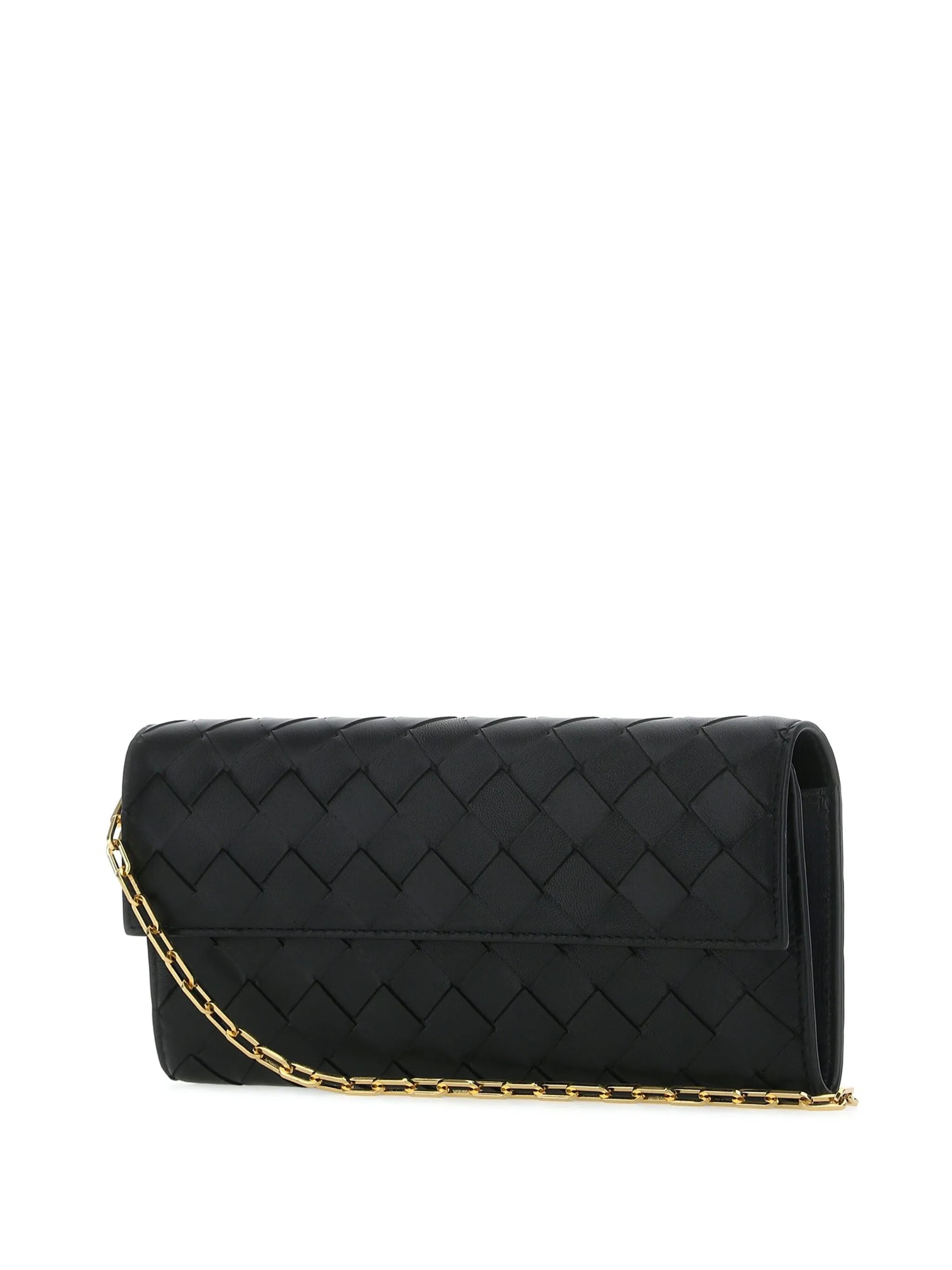 Intrecciato leather clutch bag