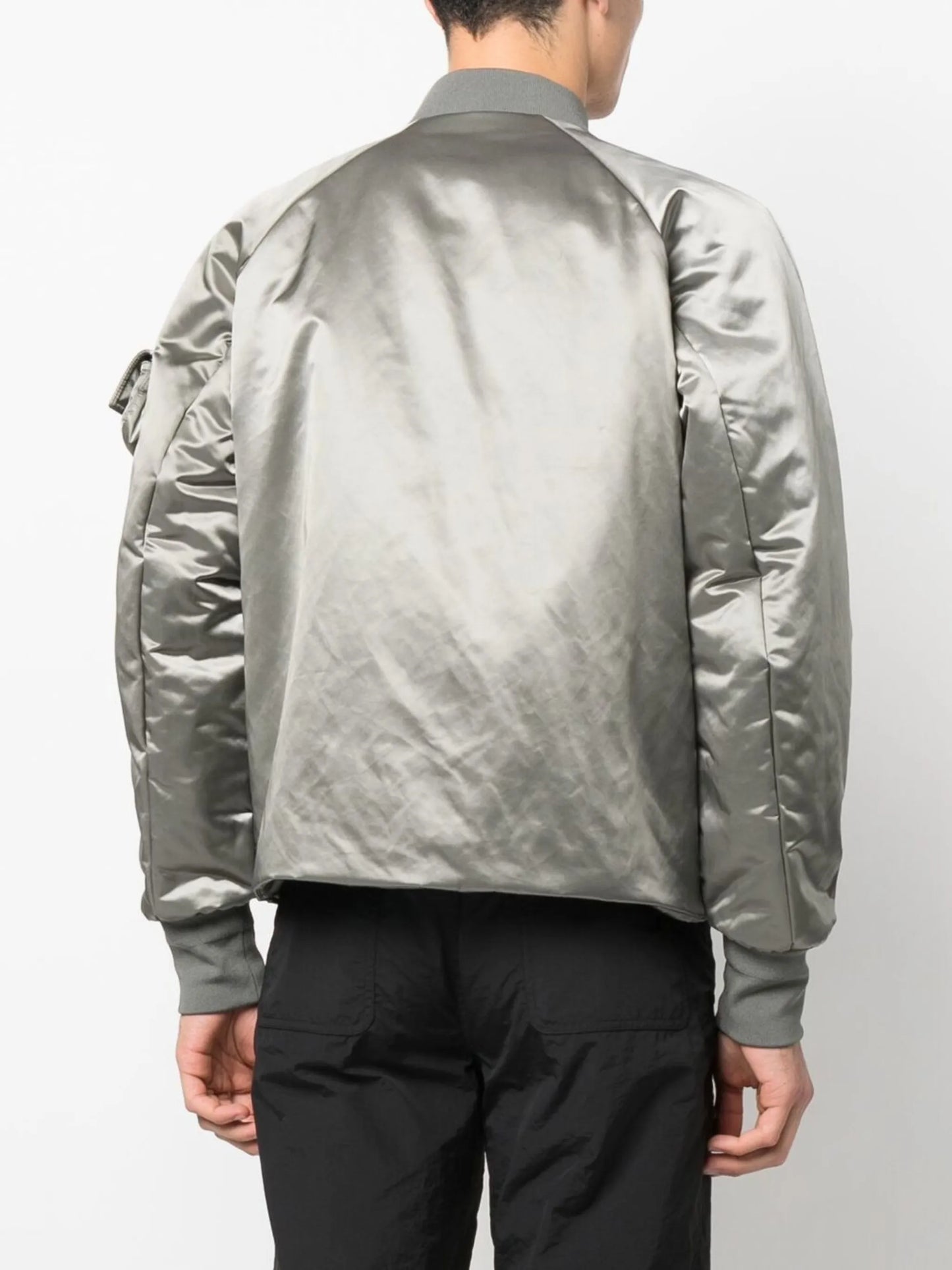 satin zip-up bomber jacket