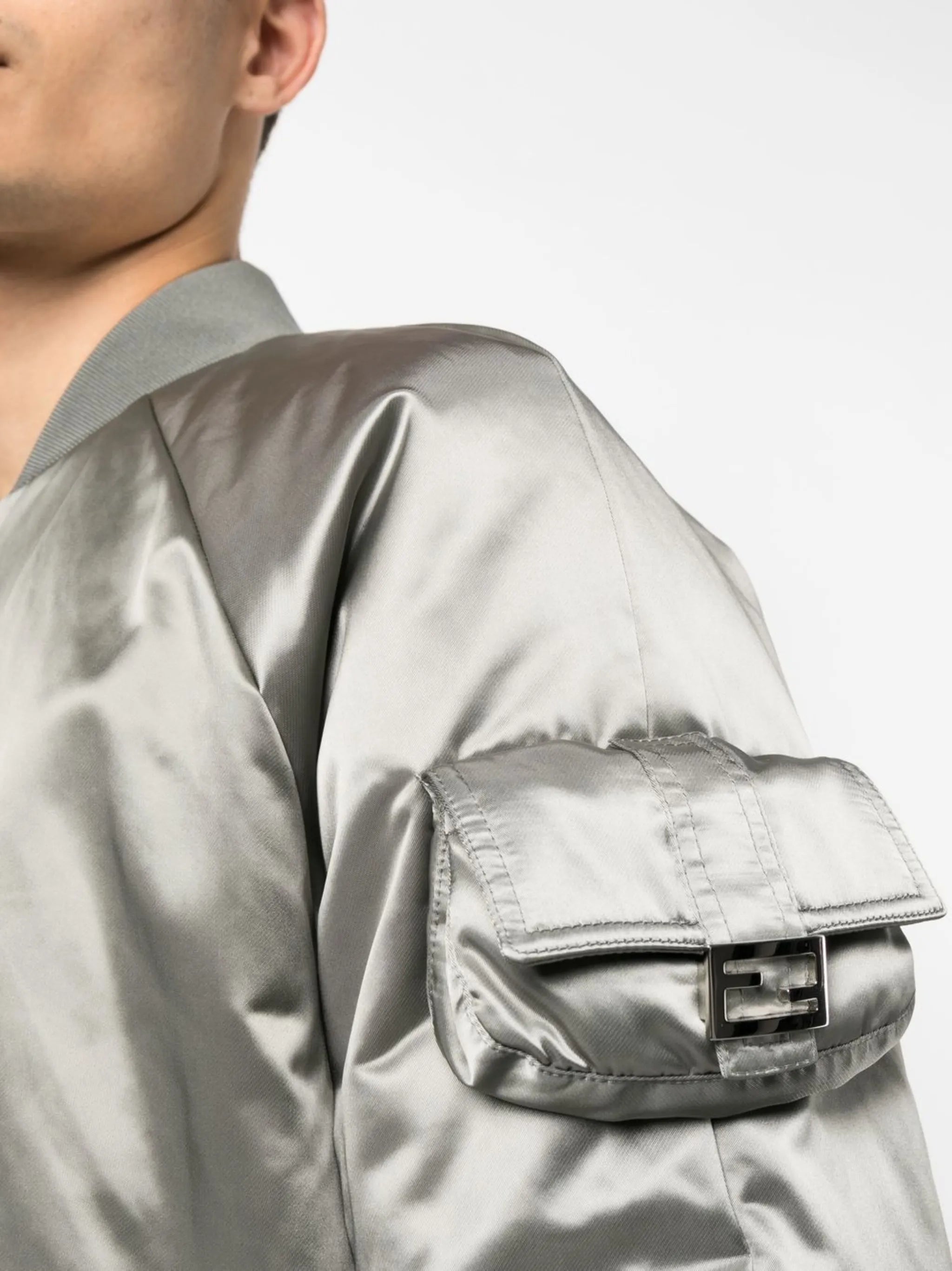 satin zip-up bomber jacket