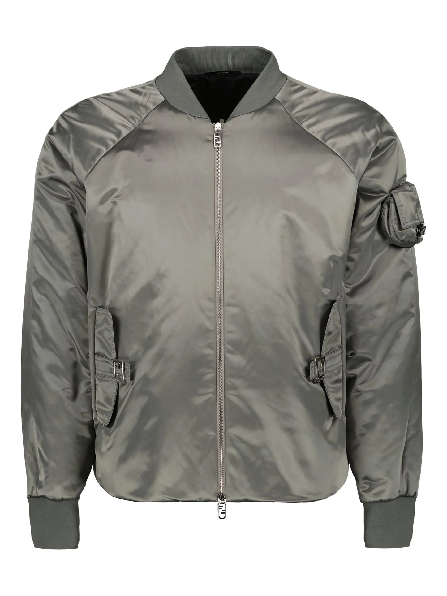 satin zip-up bomber jacket