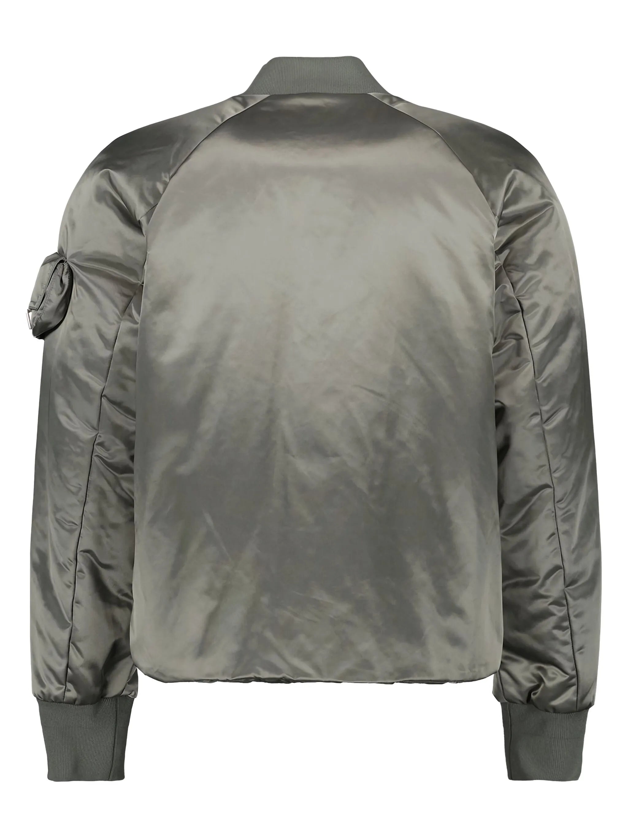 satin zip-up bomber jacket