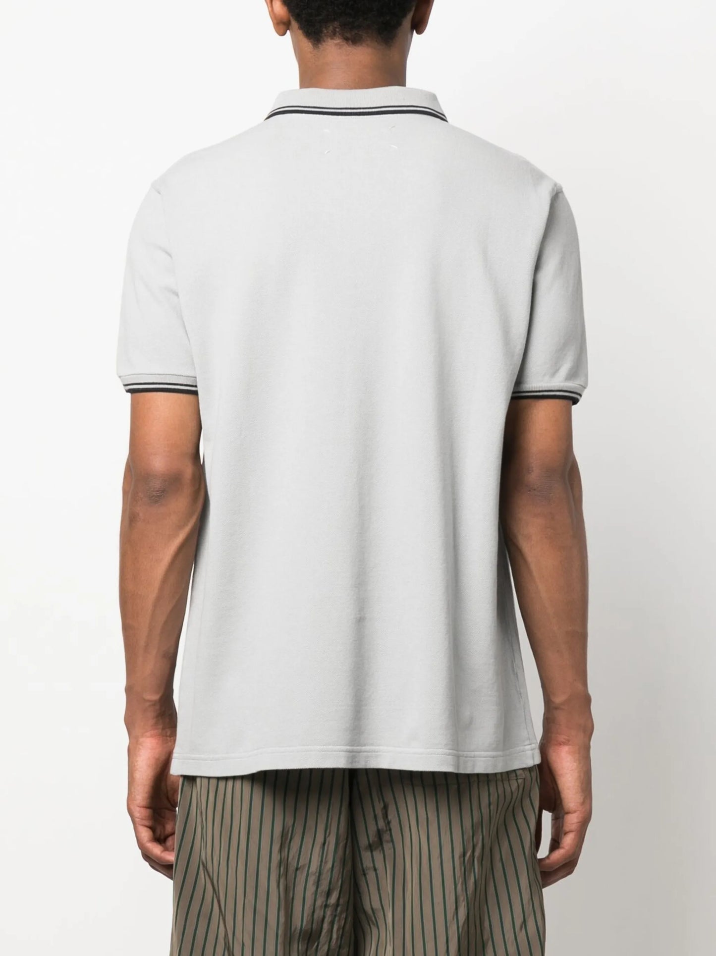 stripe-trim polo shirt