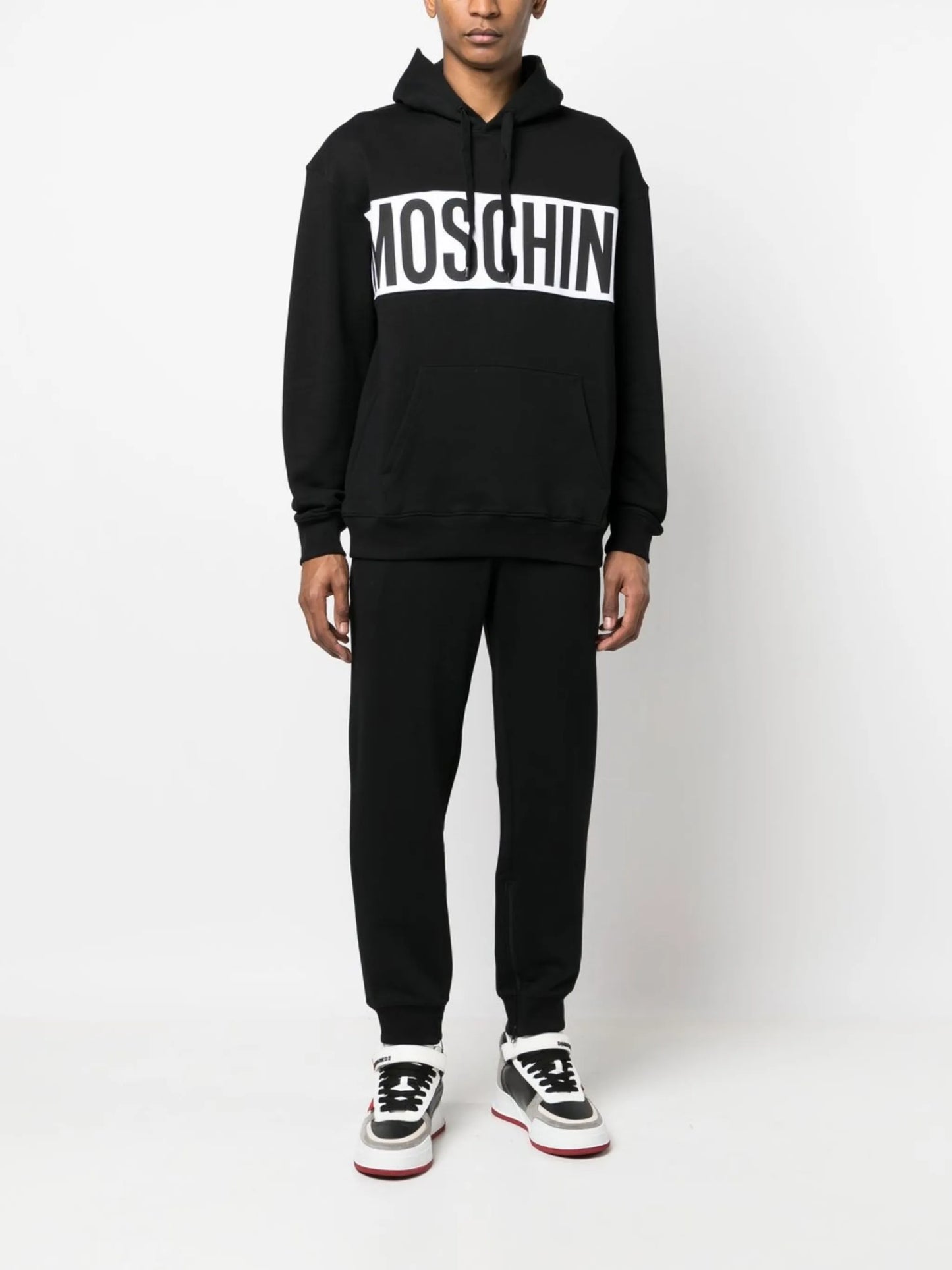 logo-print cotton hoodie