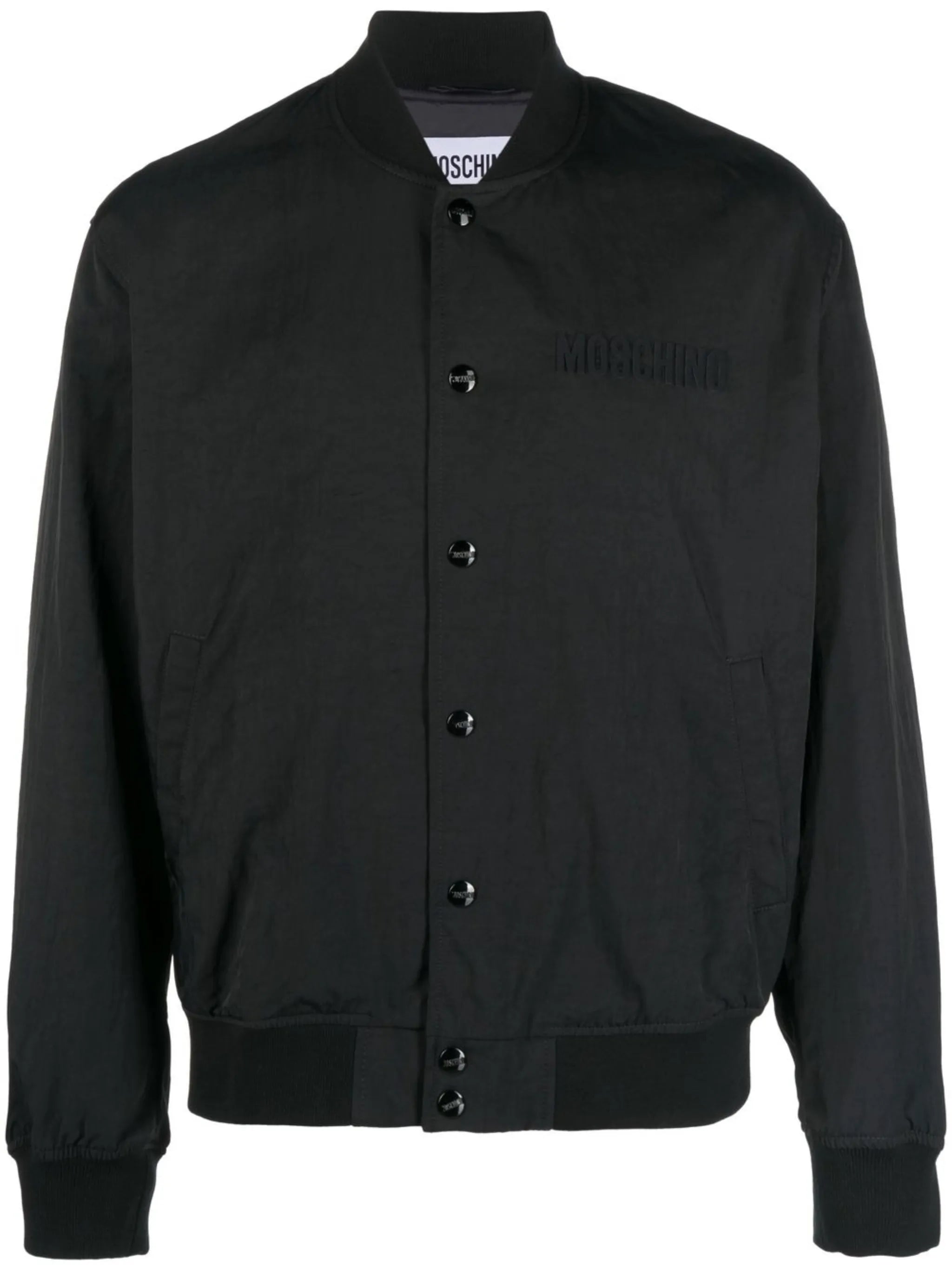 embroidered-logo bomber jacket